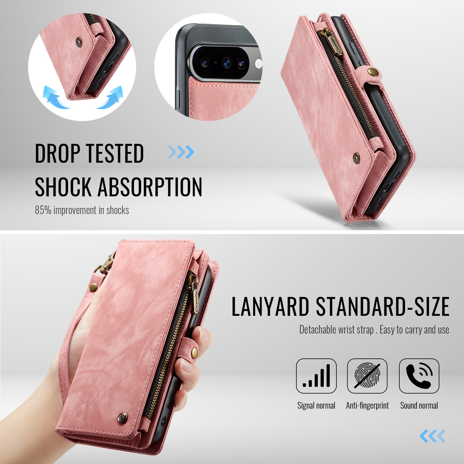 Google Pixel 10 Pro Multi-slot Wallet Case Pink