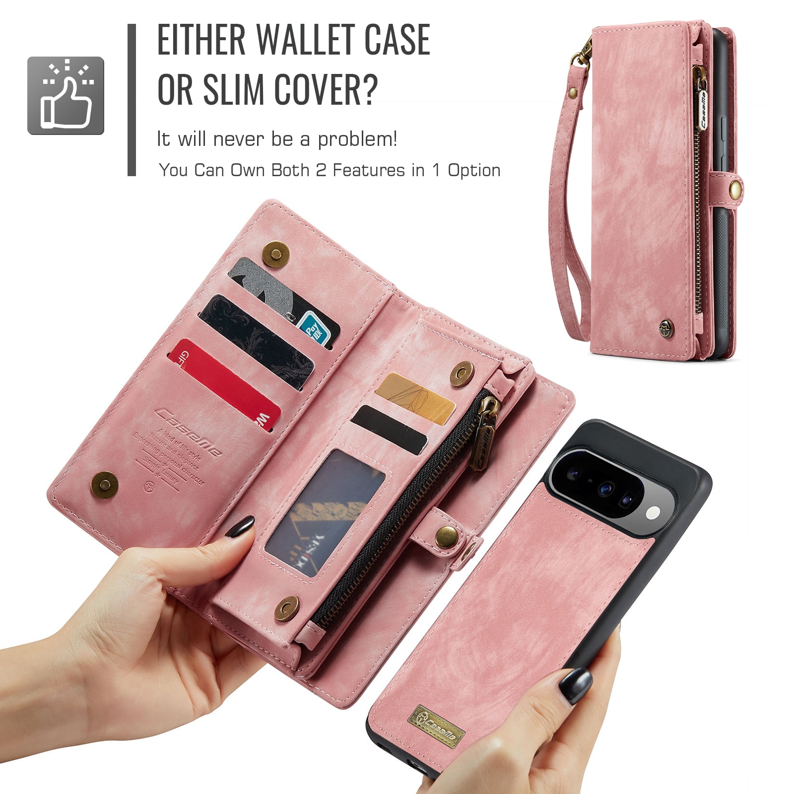 Google Pixel 10 Pro Multi-slot Wallet Case Pink