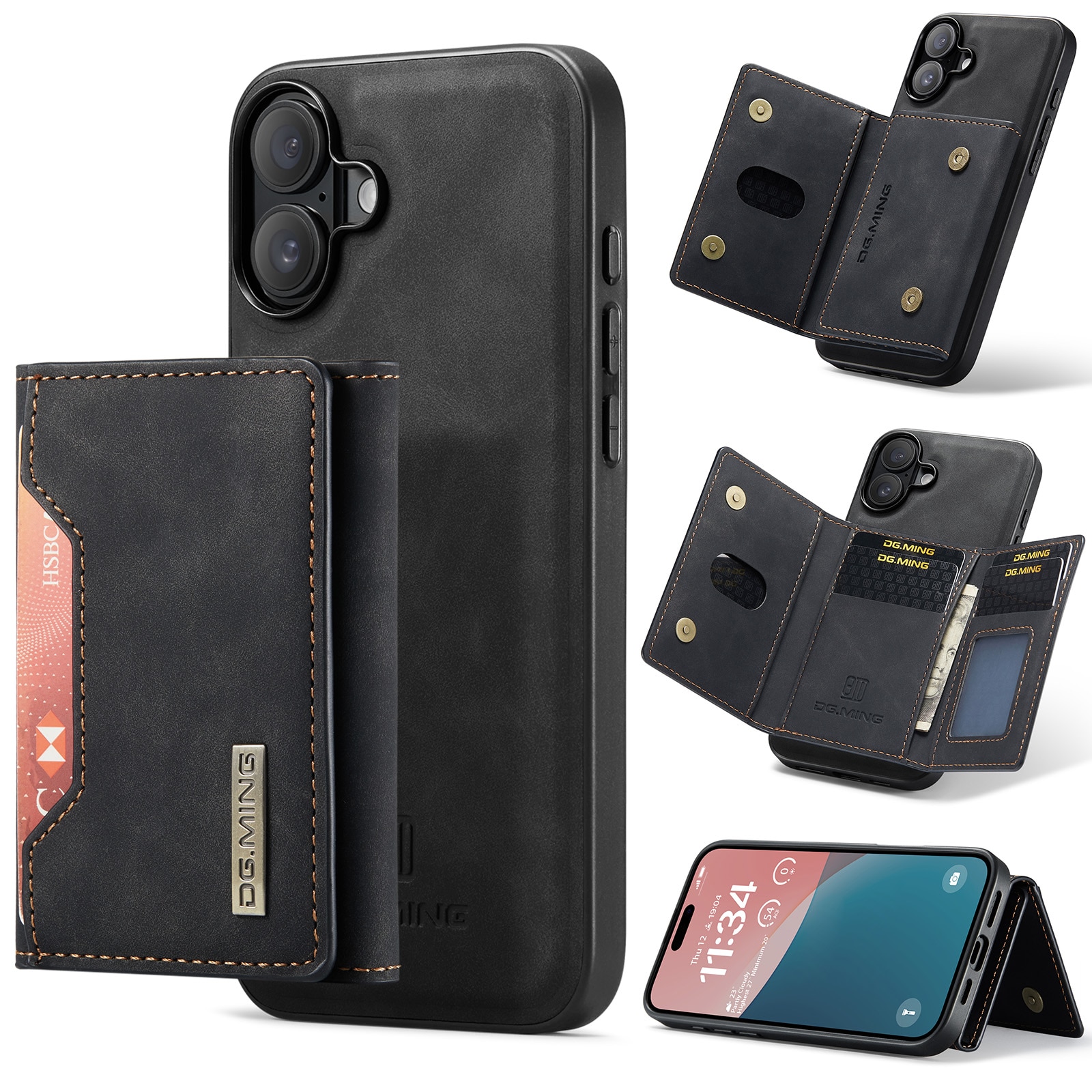 iPhone 17 Magnetic Card Slot Case Black