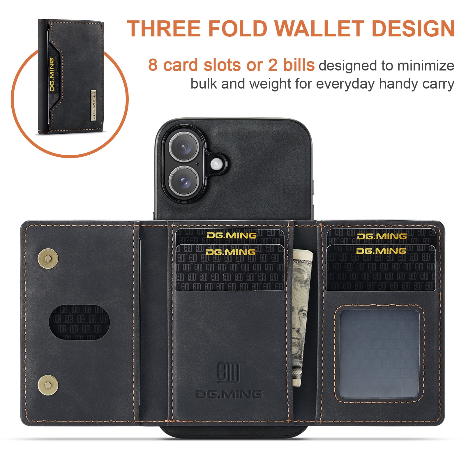 iPhone 17 Magnetic Card Slot Case Black
