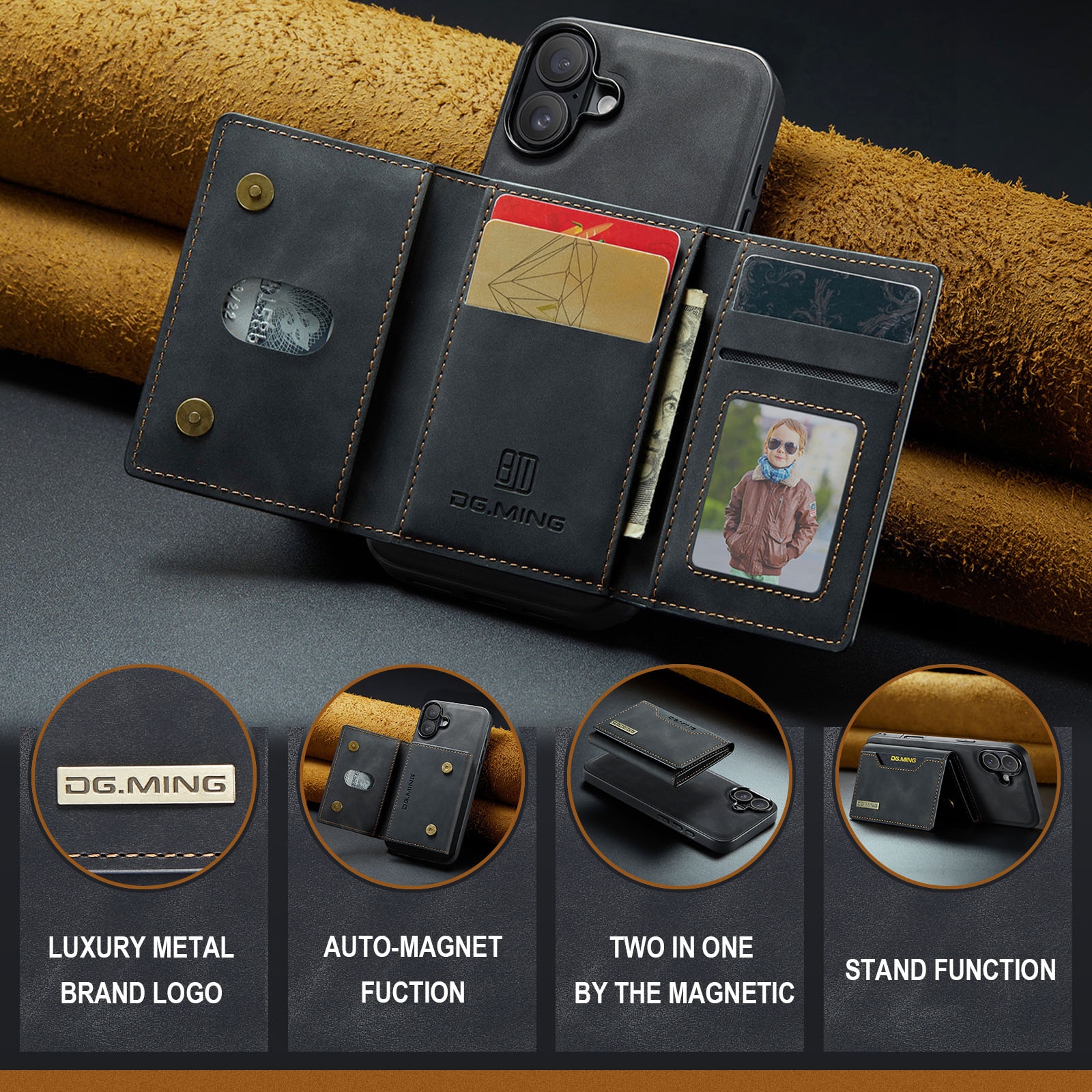 iPhone 17 Magnetic Card Slot Case Black