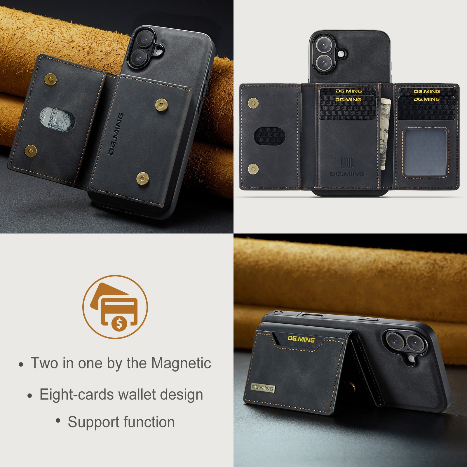 iPhone 17 Magnetic Card Slot Case Black