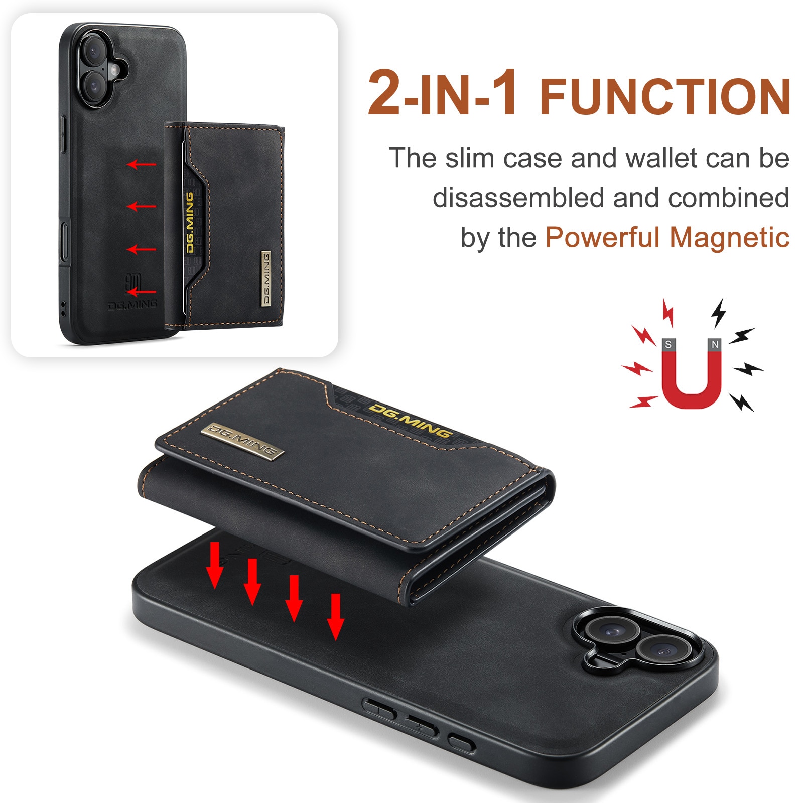 iPhone 17 Magnetic Card Slot Case Black