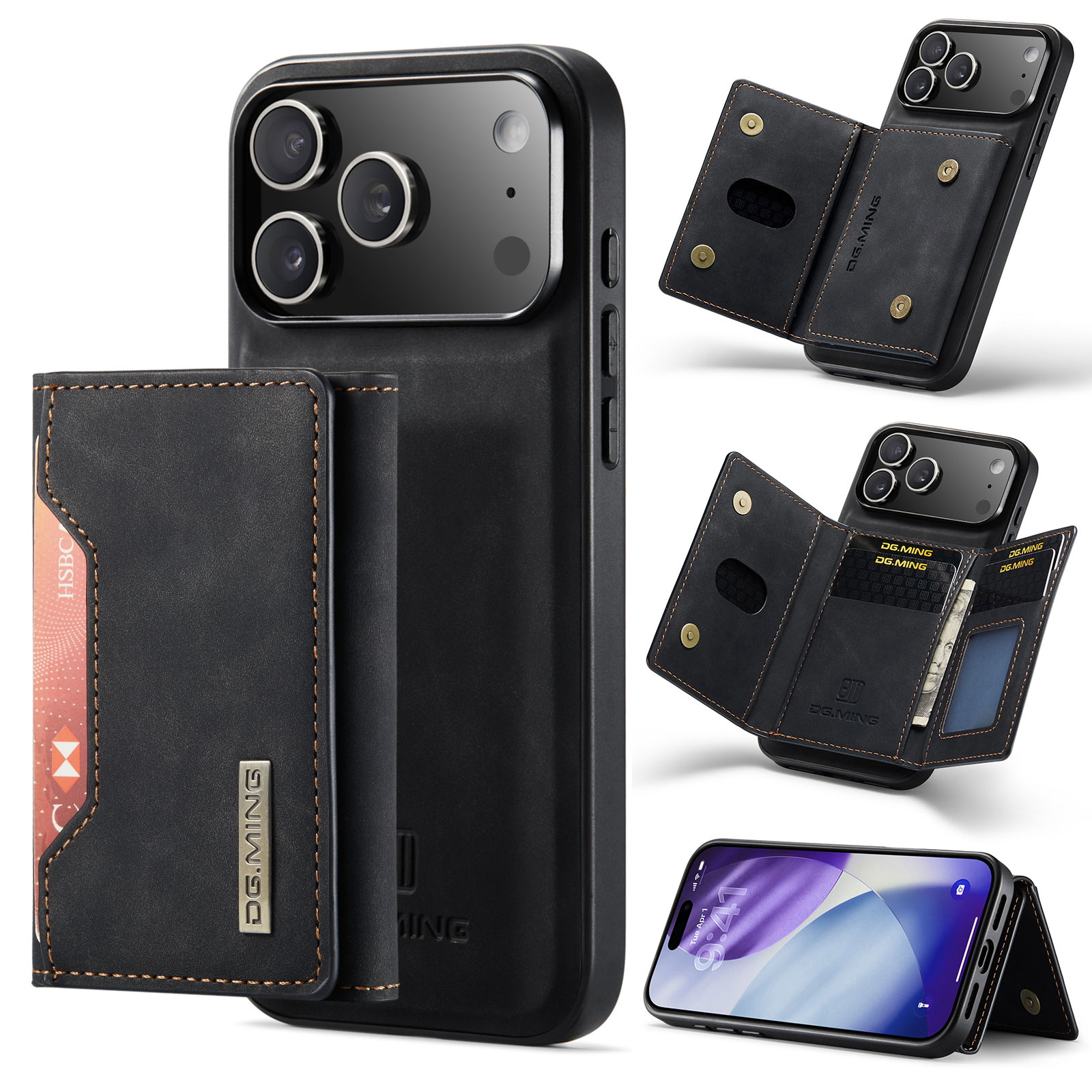 iPhone 17 Pro Magnetic Card Slot Case Black