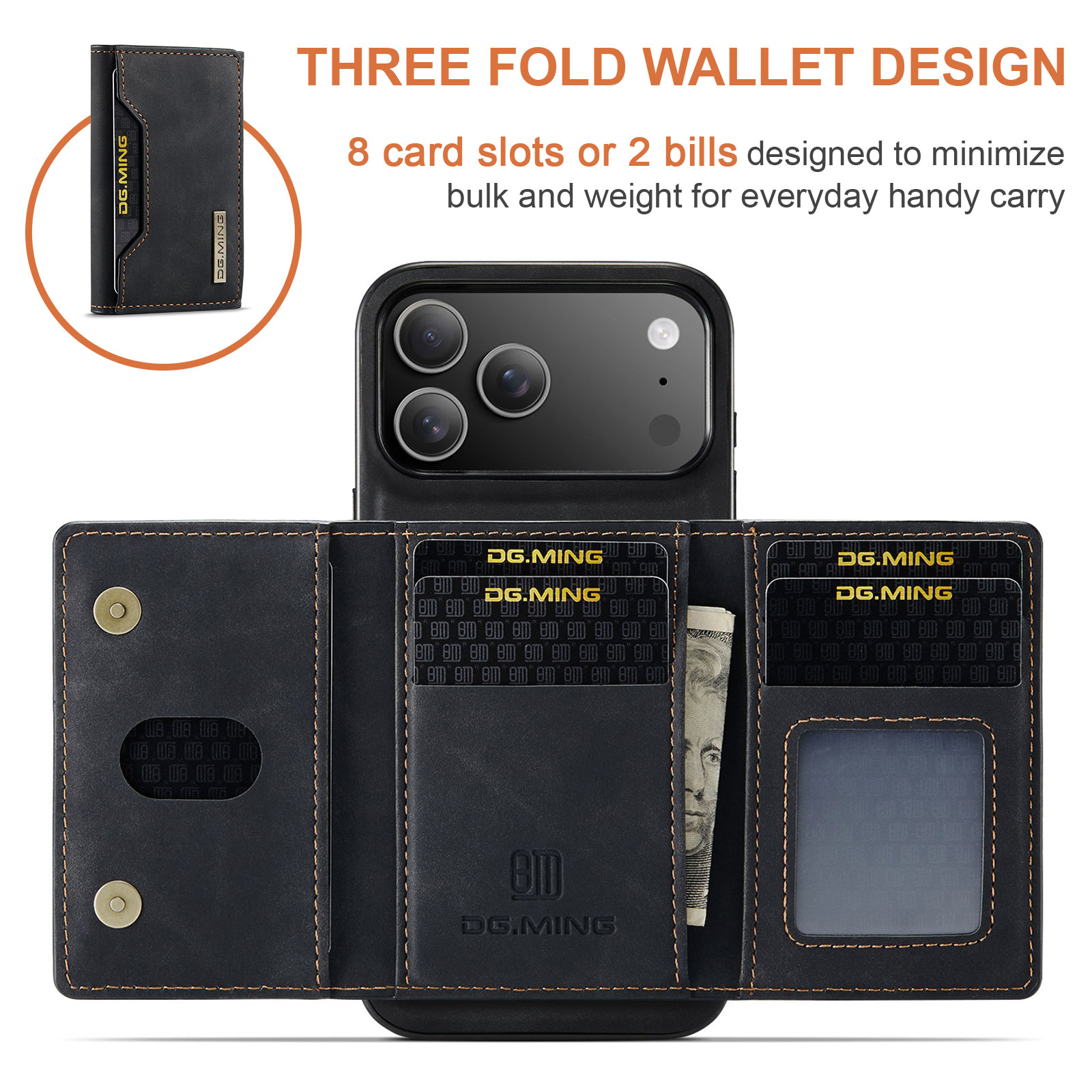 iPhone 17 Pro Magnetic Card Slot Case Black