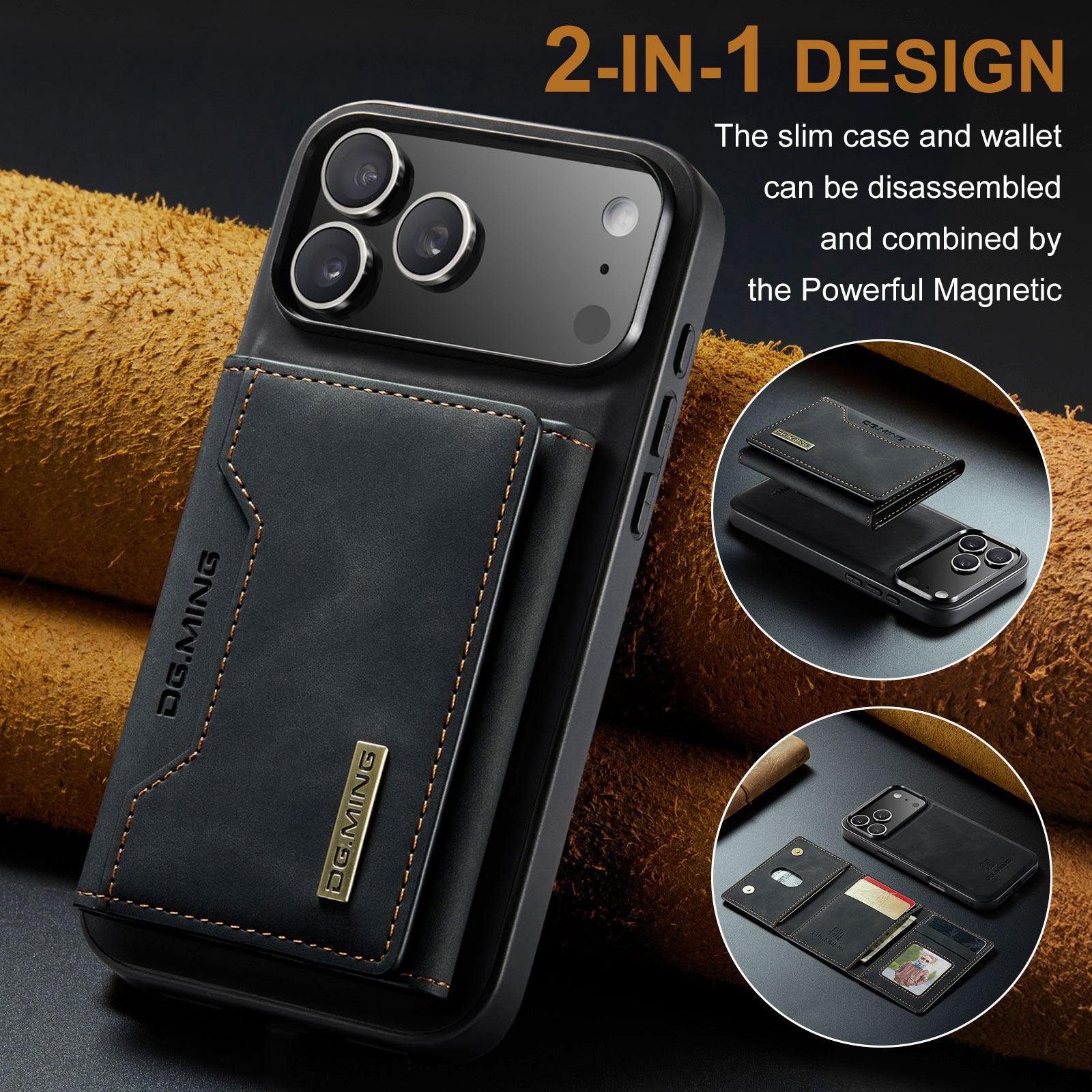 iPhone 17 Pro Magnetic Card Slot Case Black