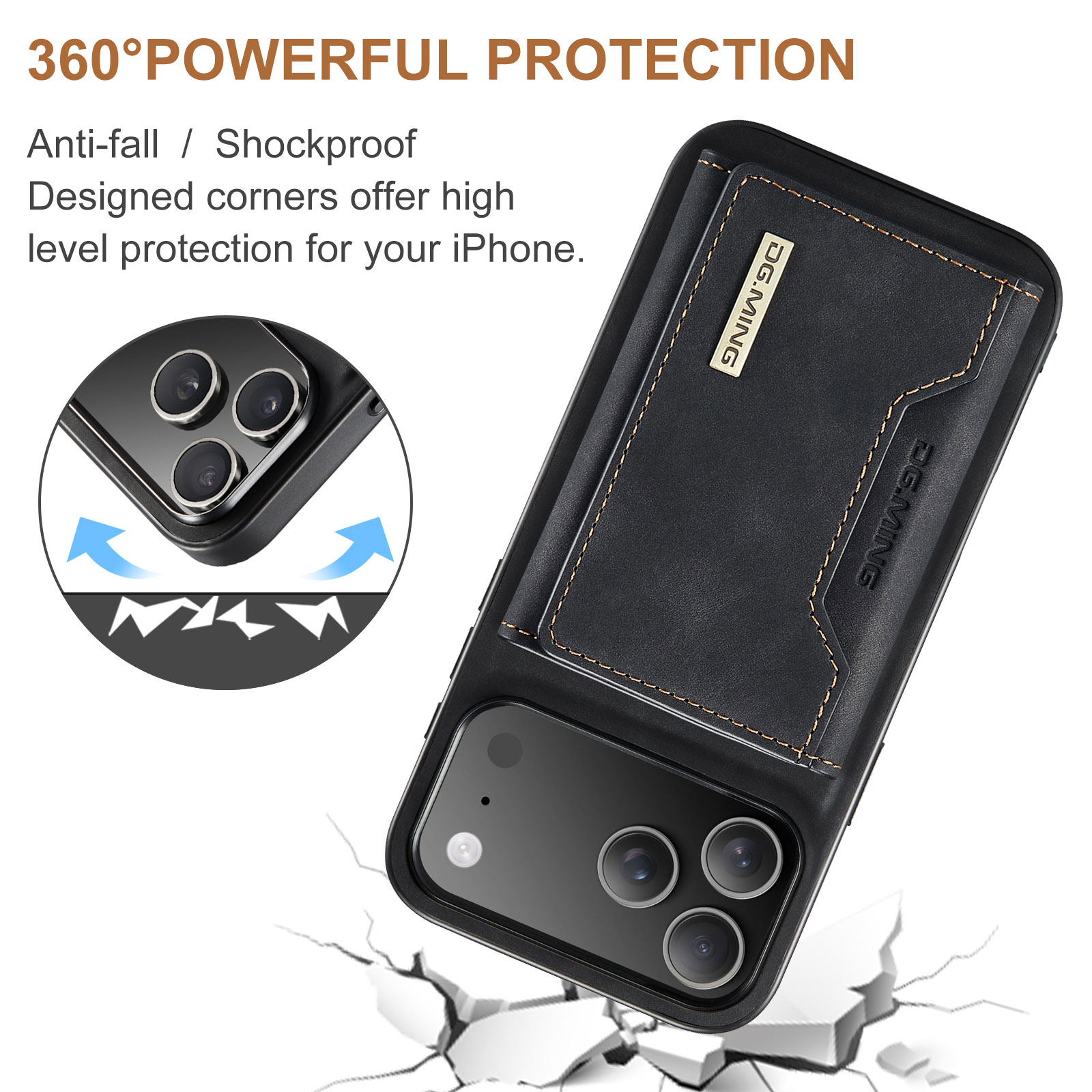 iPhone 17 Pro Magnetic Card Slot Case Black