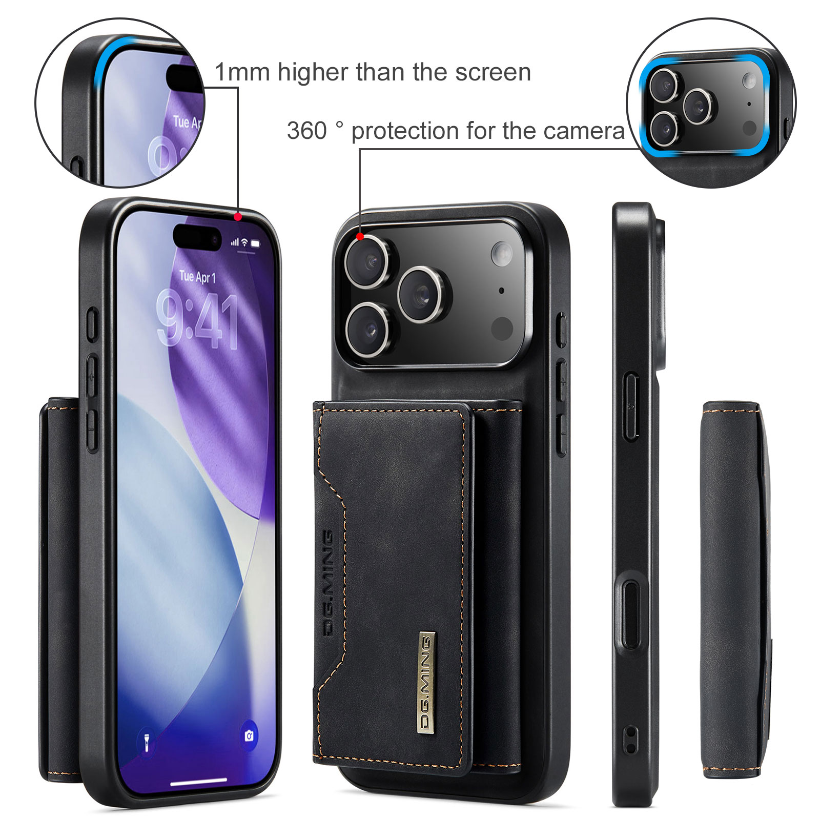 iPhone 17 Pro Magnetic Card Slot Case Black