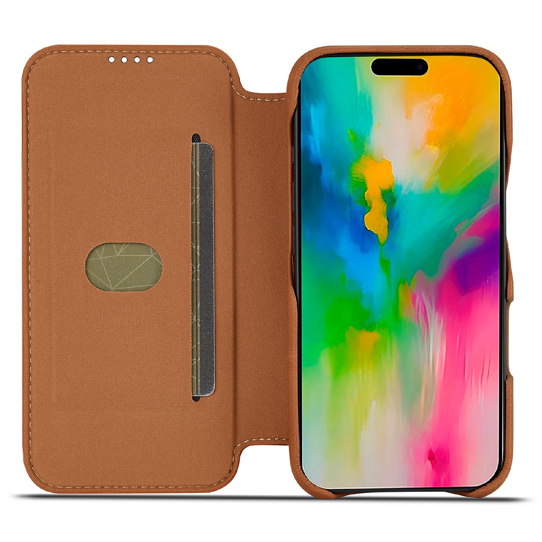 iPhone 17 Slim Wallet Case Cognac