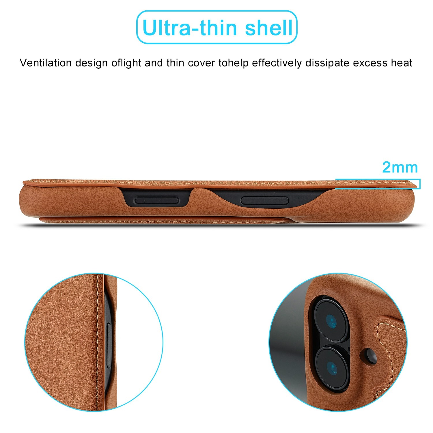 iPhone 17 Slim Wallet Case Cognac