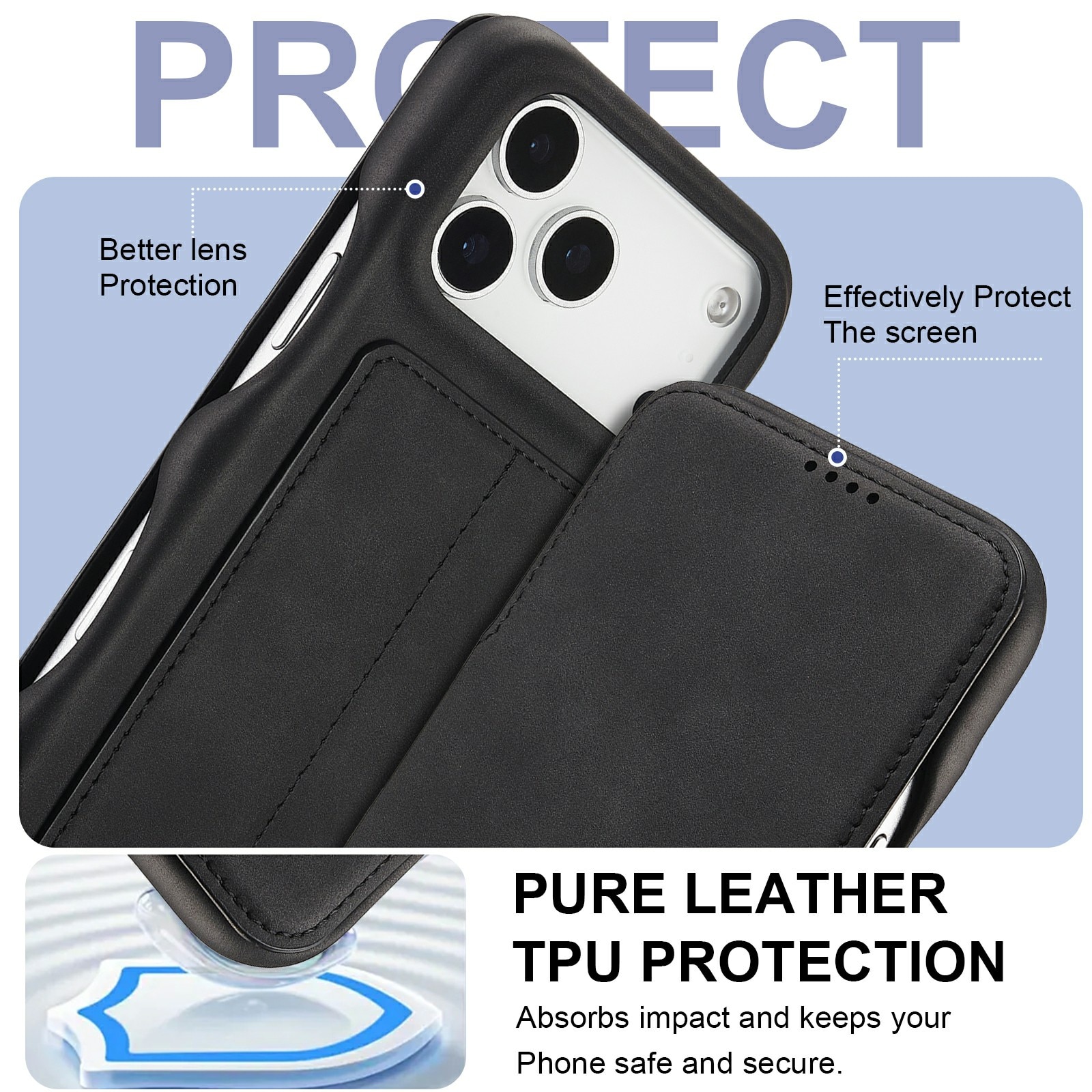 iPhone 17 Pro Slim Wallet Case Black
