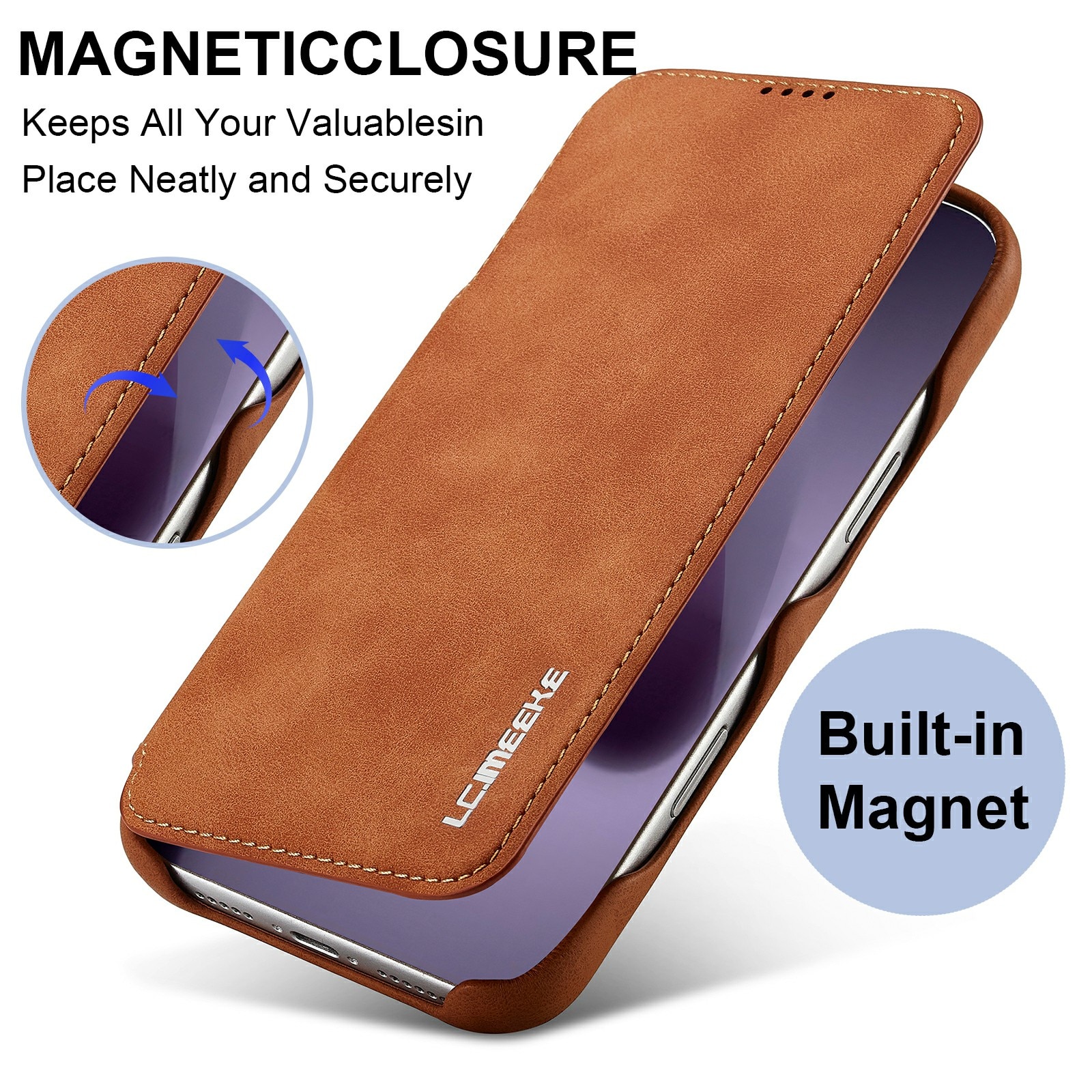 iPhone 17 Pro Slim Wallet Case Cognac