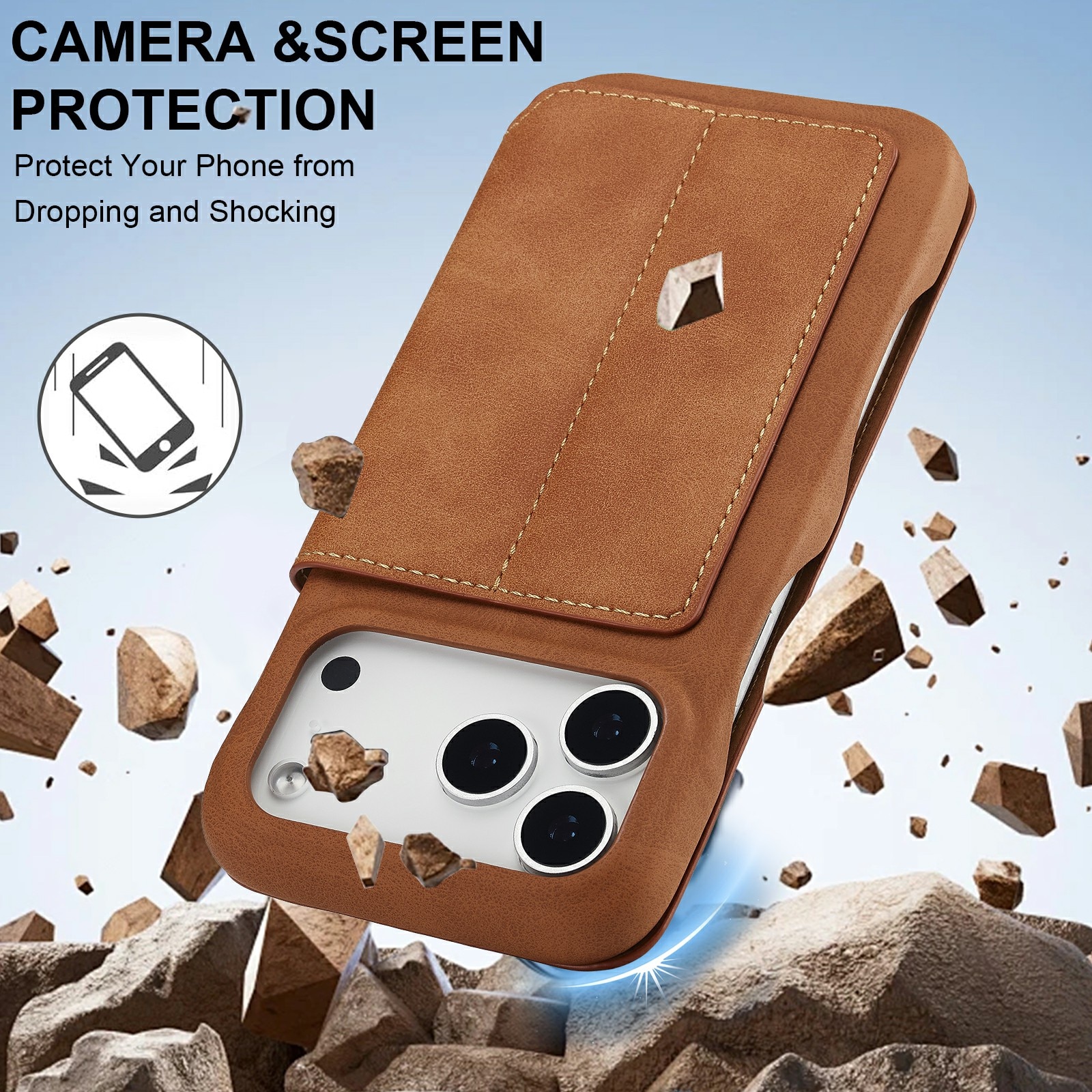 iPhone 17 Pro Slim Wallet Case Cognac