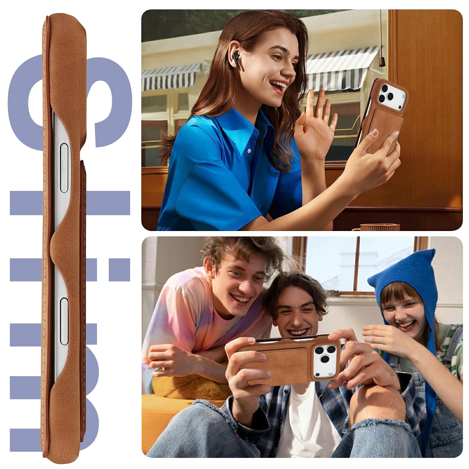 iPhone 17 Pro Slim Wallet Case Cognac