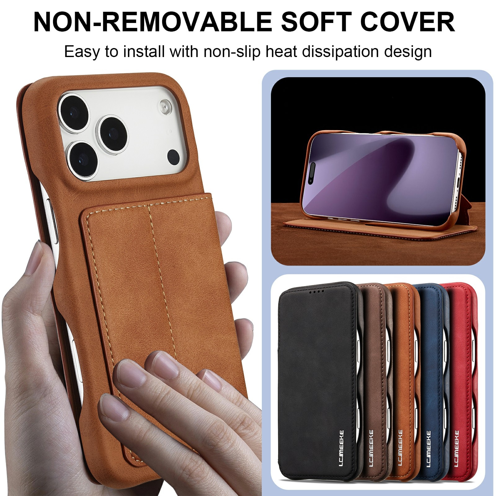 iPhone 17 Pro Slim Wallet Case Cognac
