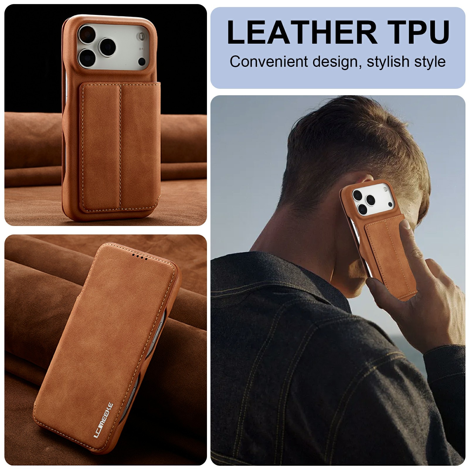 iPhone 17 Pro Slim Wallet Case Cognac