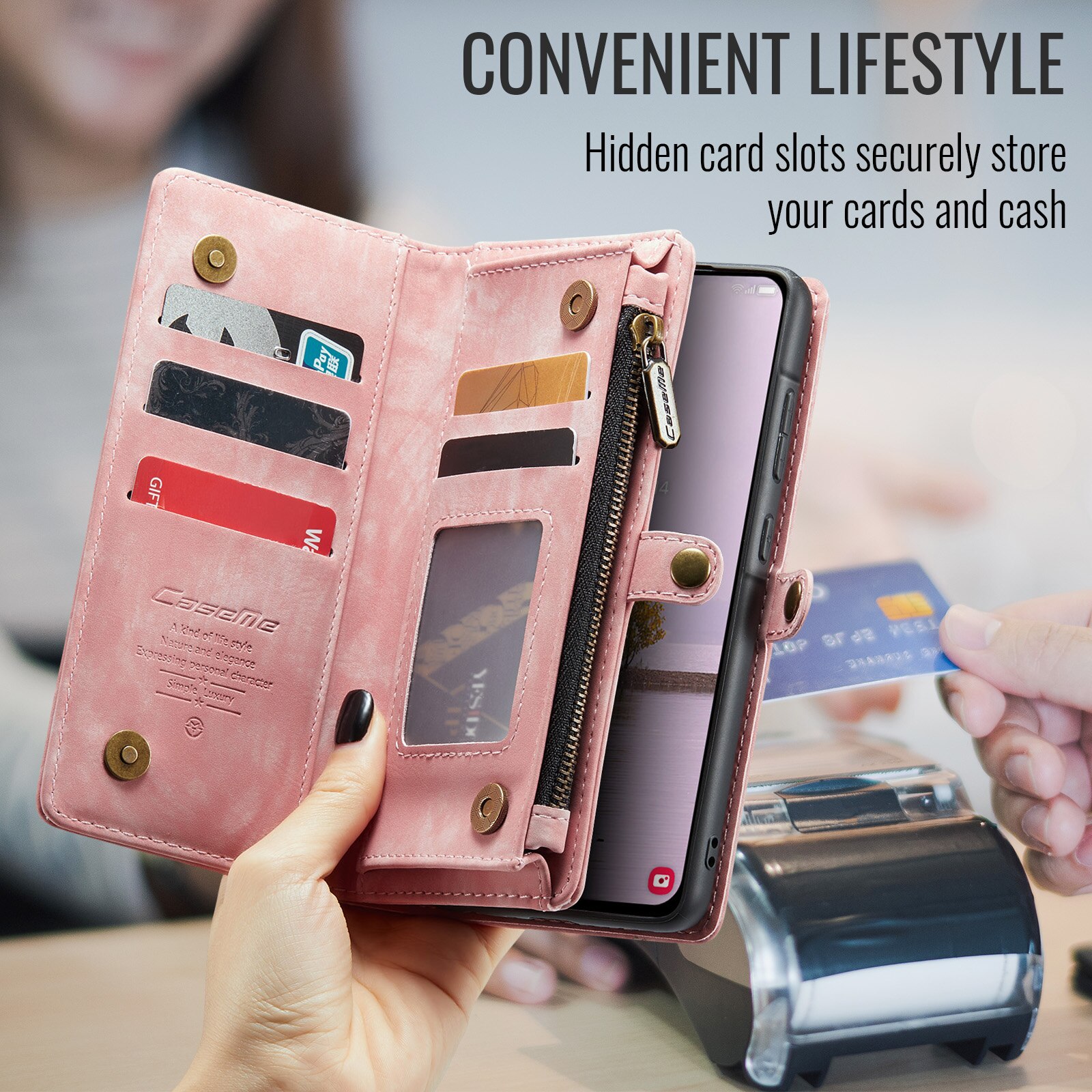 Samsung Galaxy A17 Multi-slot Wallet Case Pink