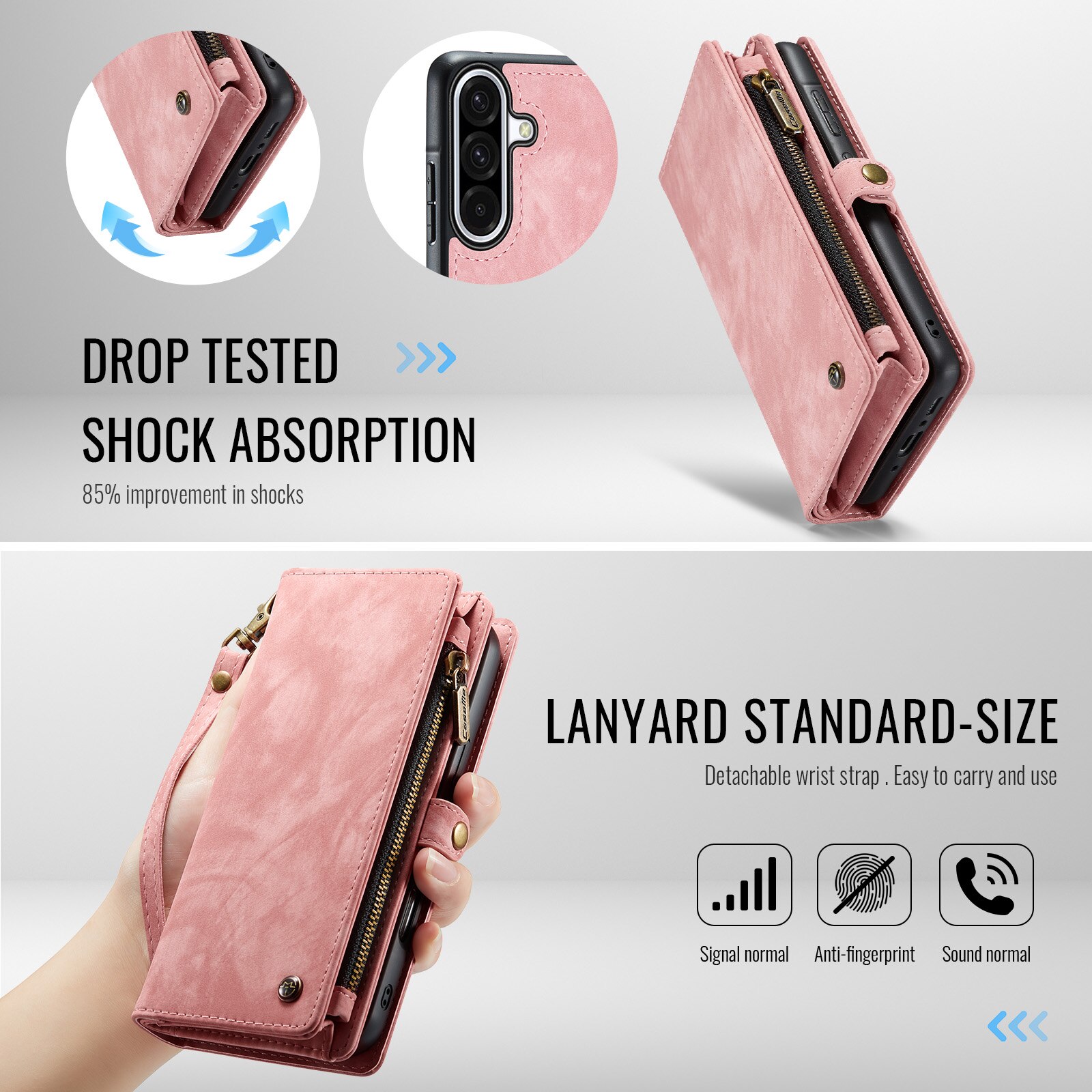 Samsung Galaxy A17 Multi-slot Wallet Case Pink