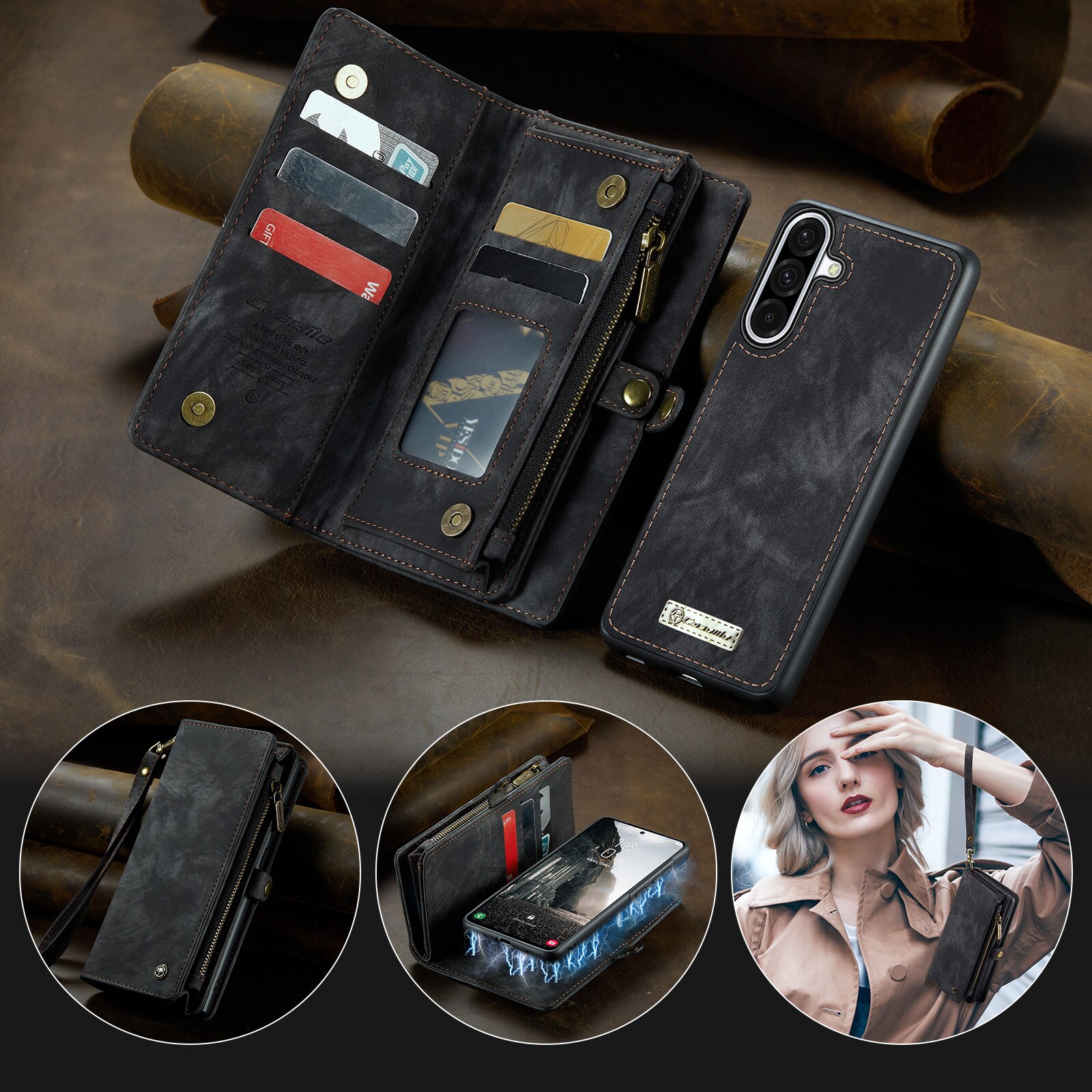 Samsung Galaxy A17 Multi-slot Wallet Case Grey