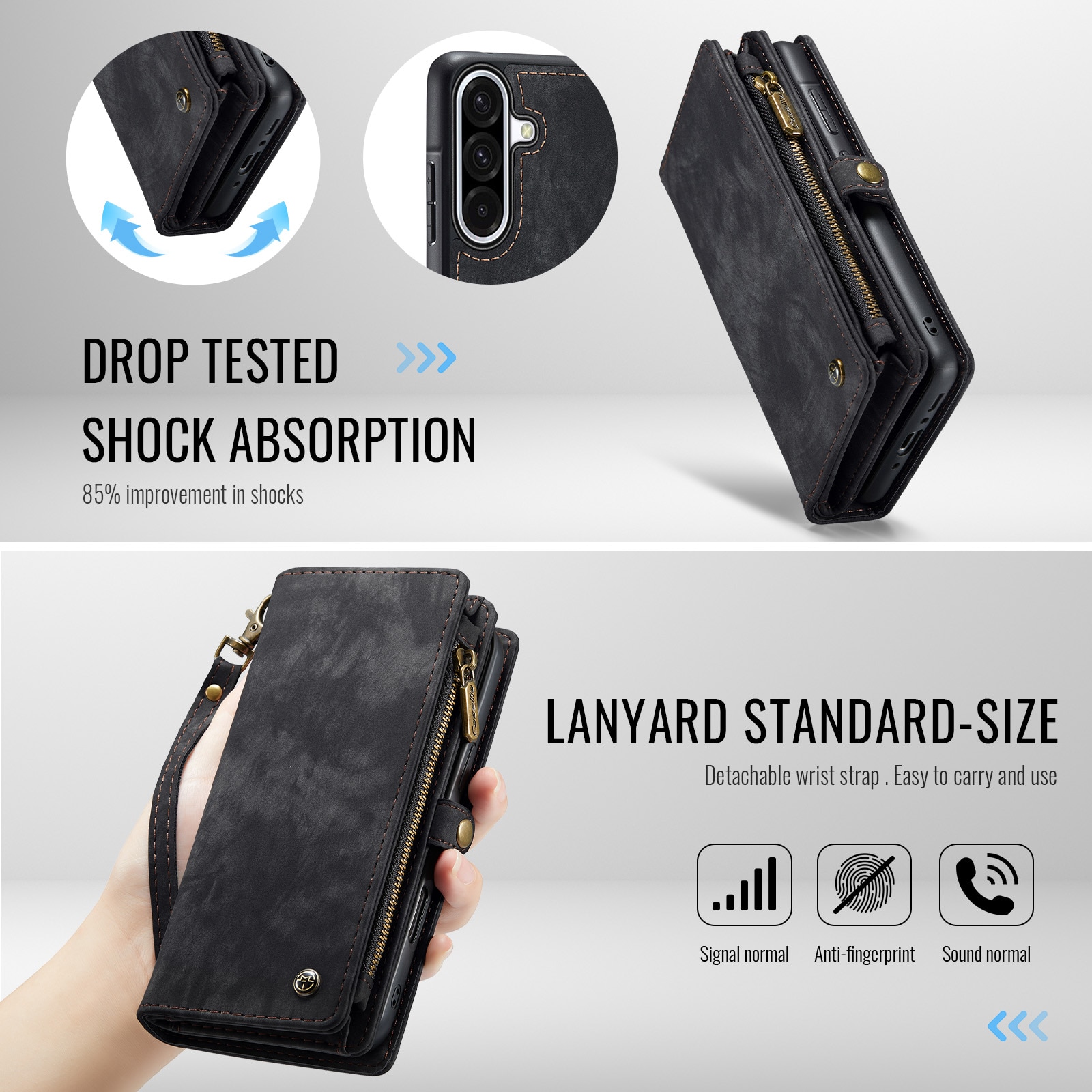 Samsung Galaxy A17 Multi-slot Wallet Case Grey