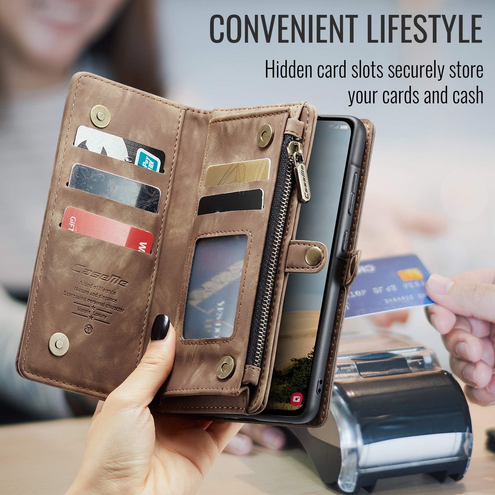 Samsung Galaxy A17 Multi-slot Wallet Case Brown
