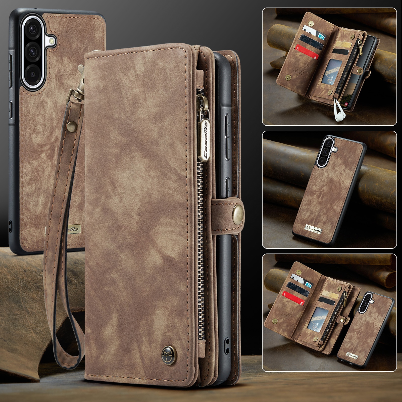 Samsung Galaxy A17 Multi-slot Wallet Case Brown