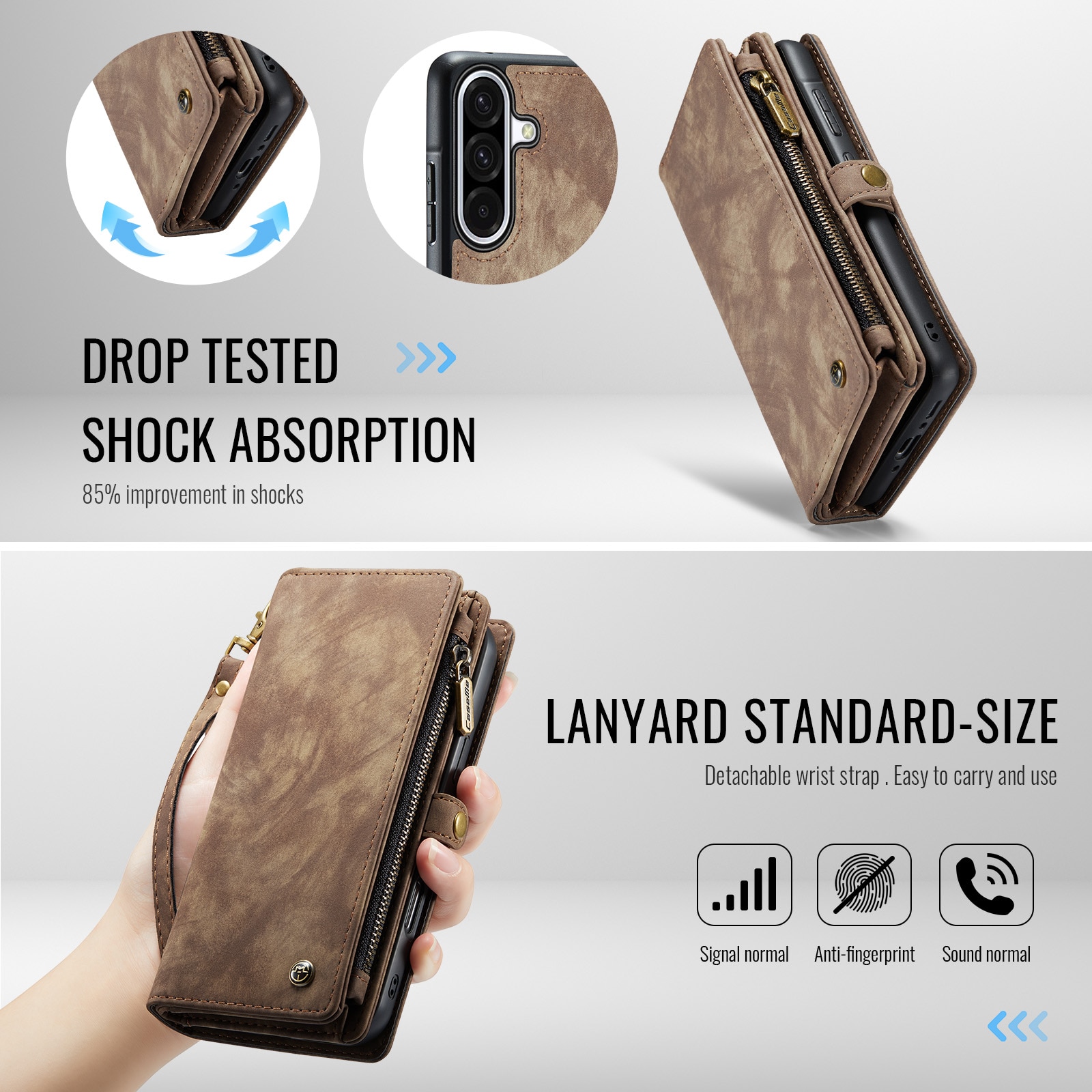 Samsung Galaxy A17 Multi-slot Wallet Case Brown