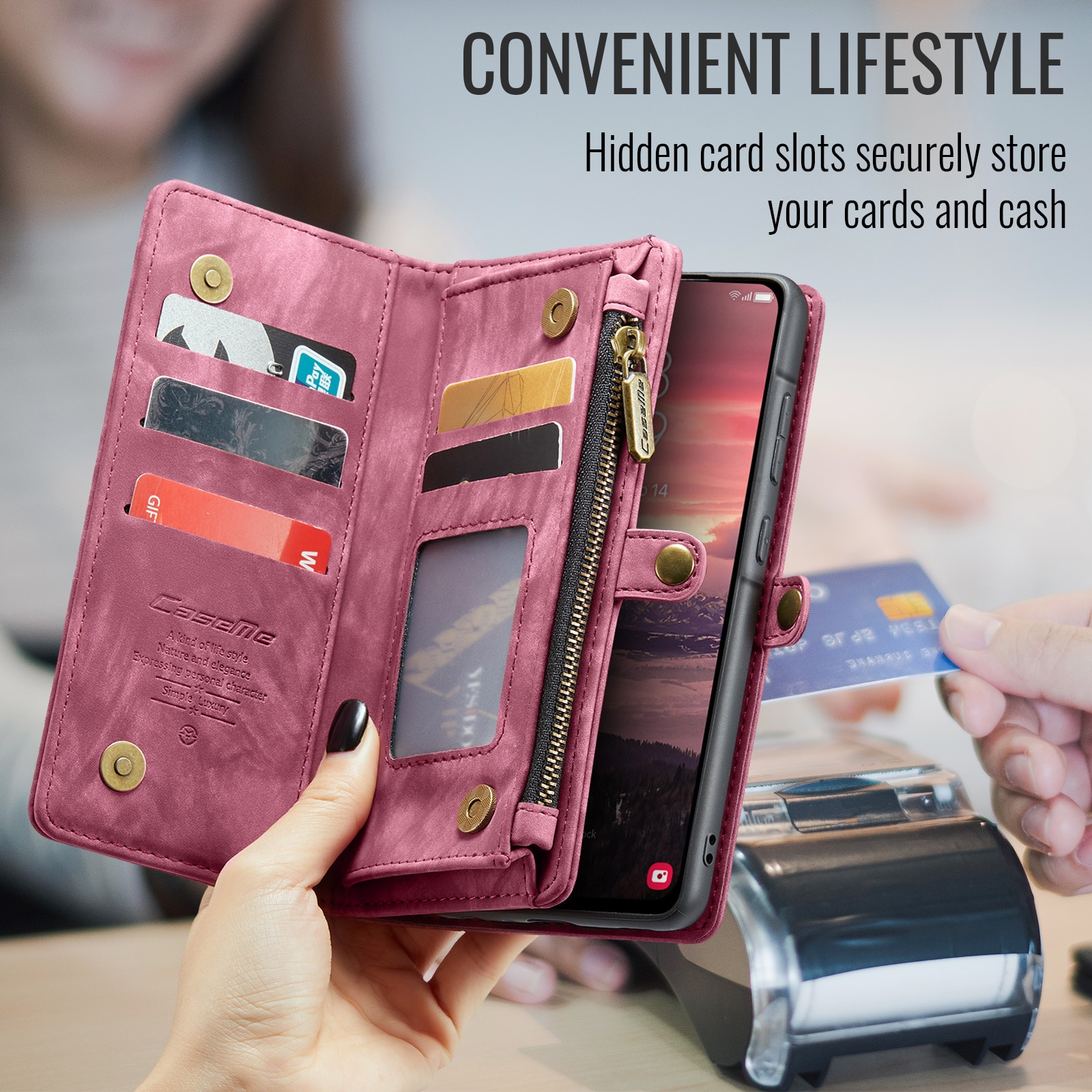 Samsung Galaxy A17 Multi-slot Wallet Case Red