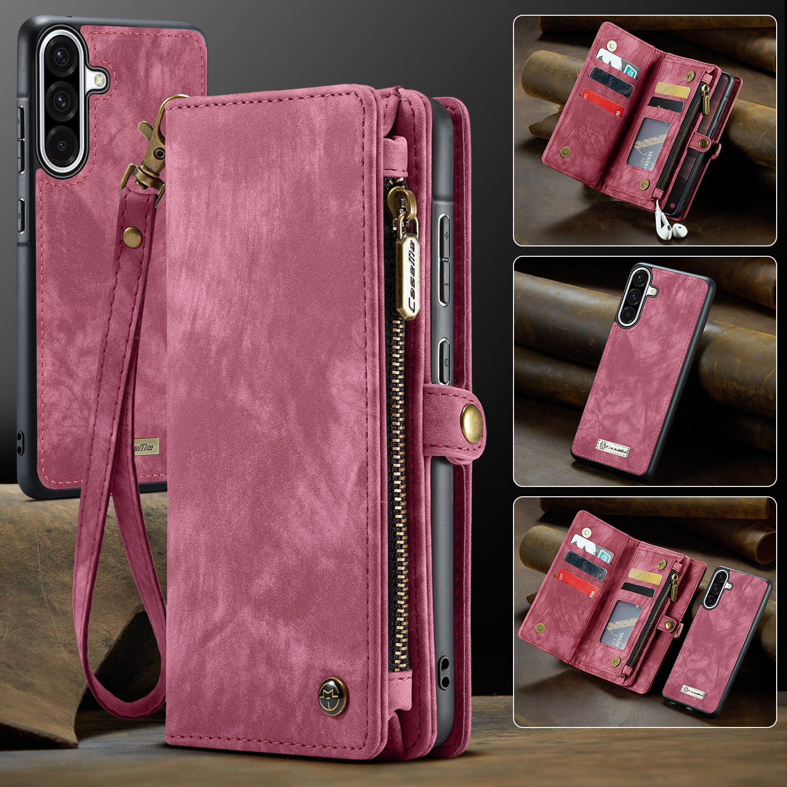 Samsung Galaxy A17 Multi-slot Wallet Case Red