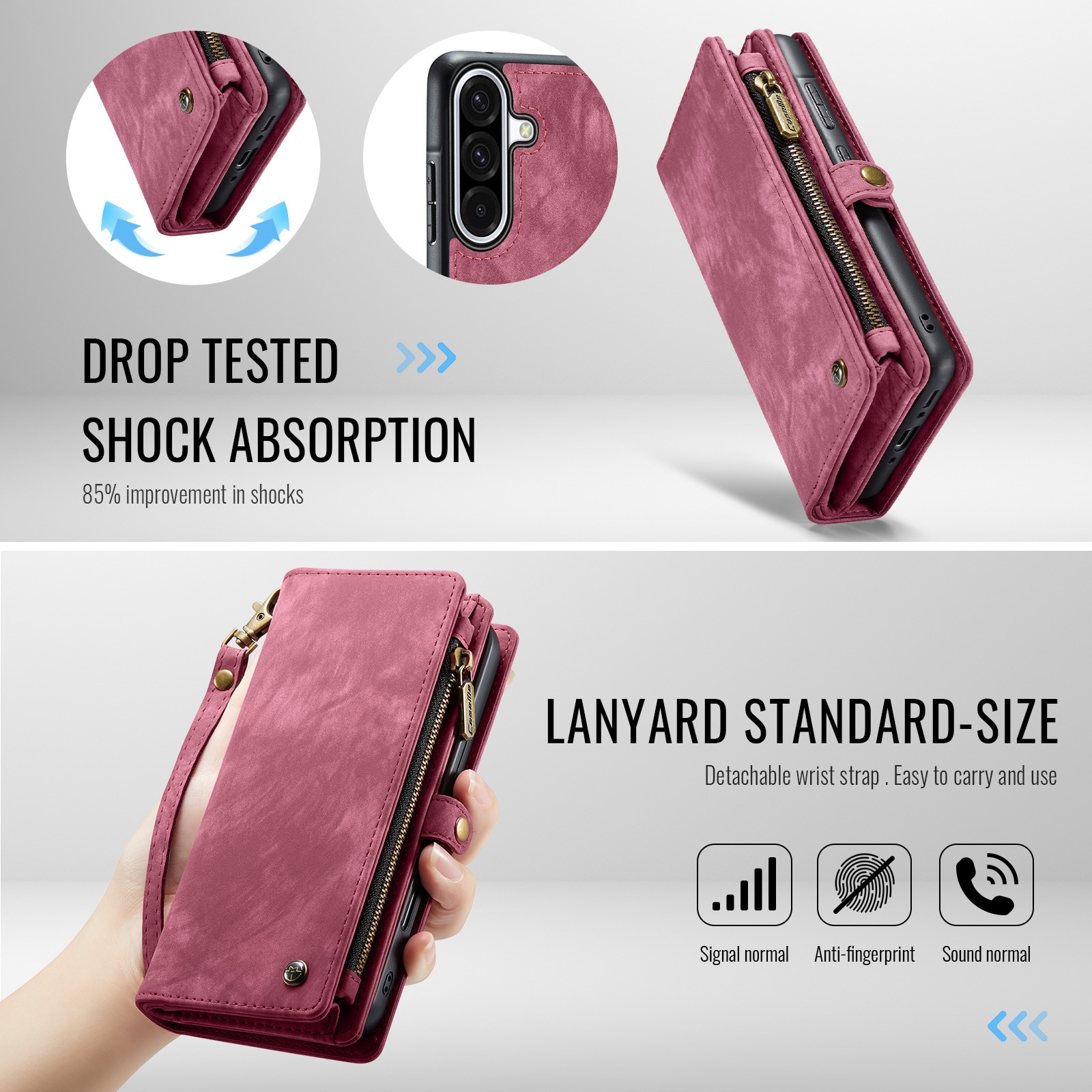 Samsung Galaxy A17 Multi-slot Wallet Case Red
