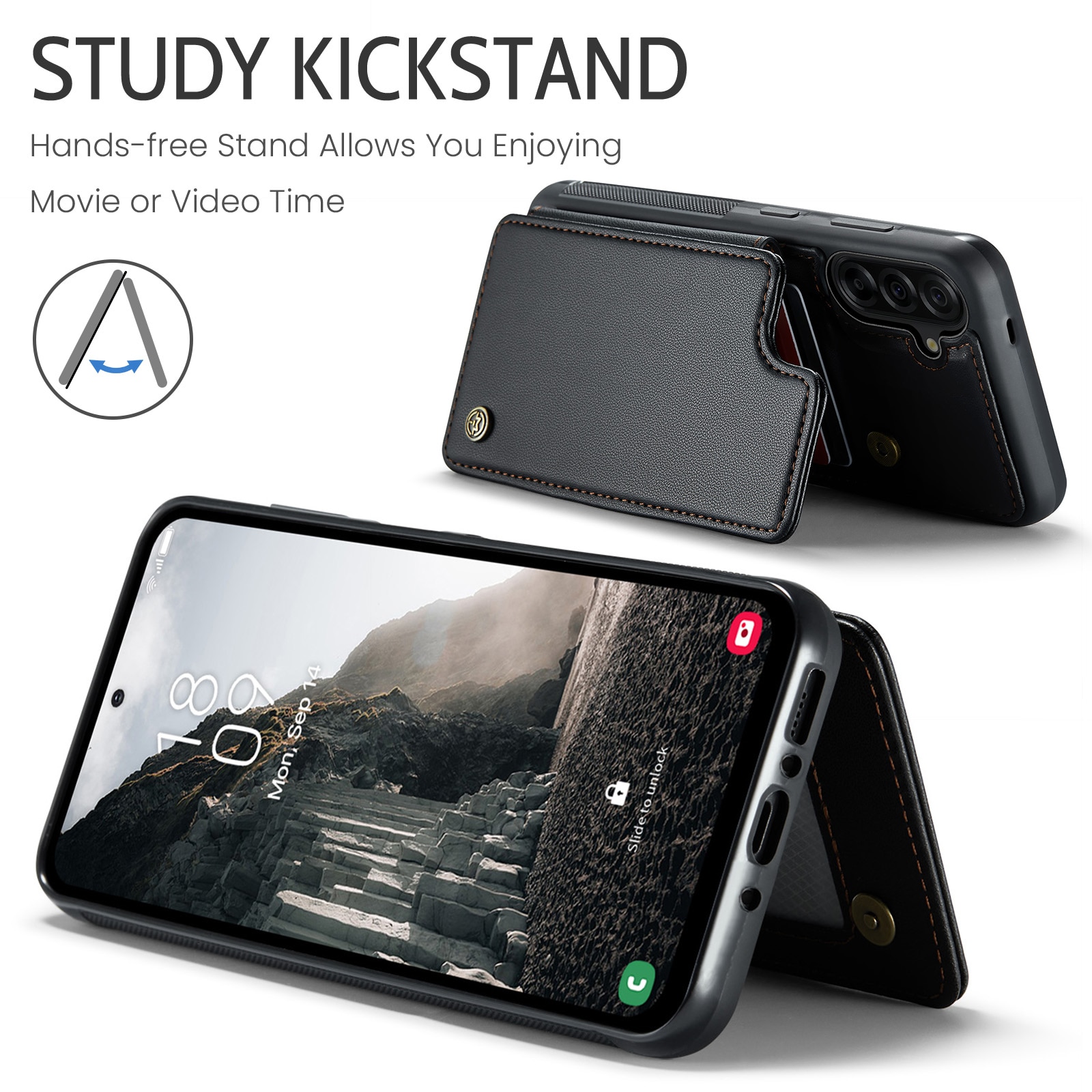 Samsung Galaxy A17 RFID blocking Wallet Cover Black