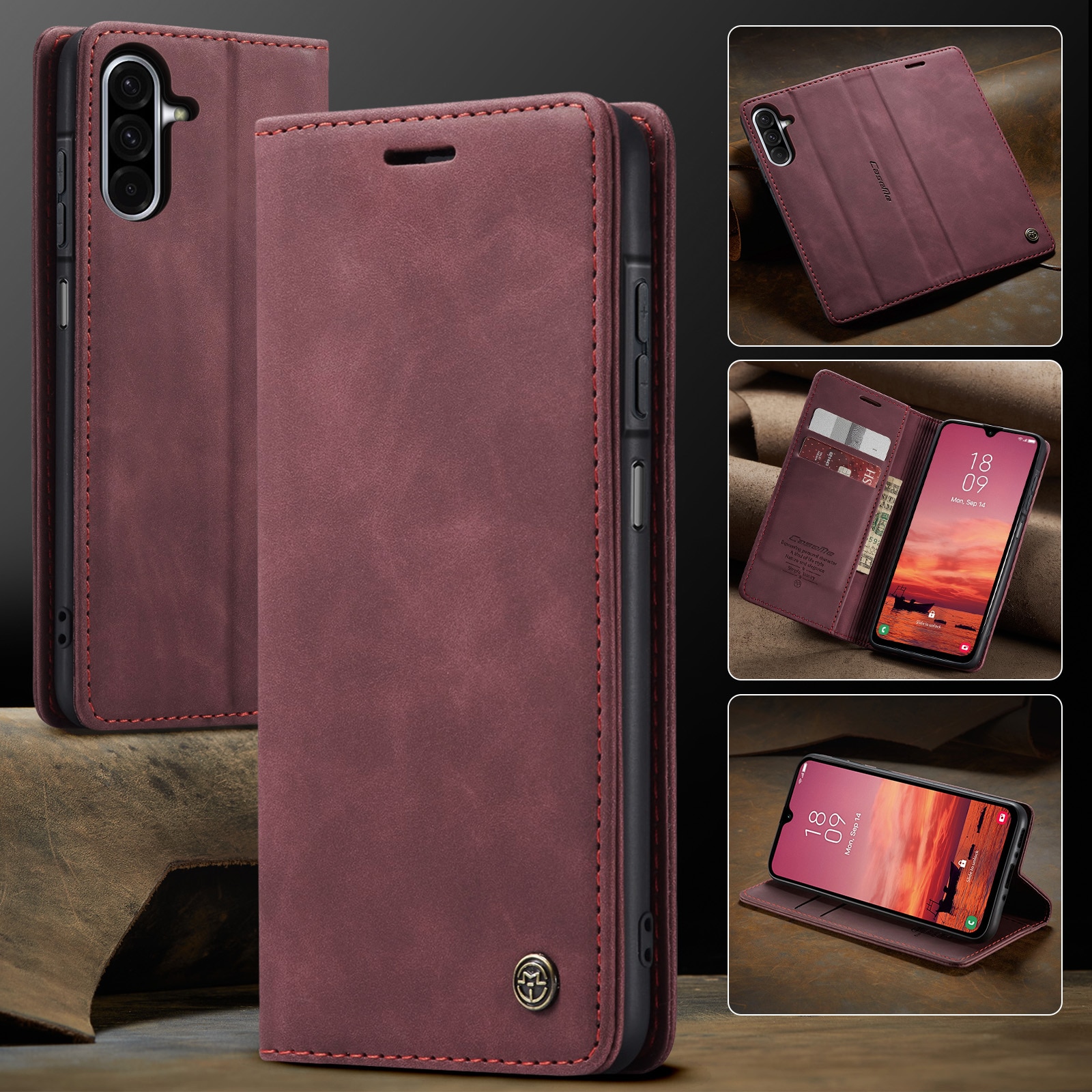 Samsung Galaxy A17 Slim Wallet Case Red
