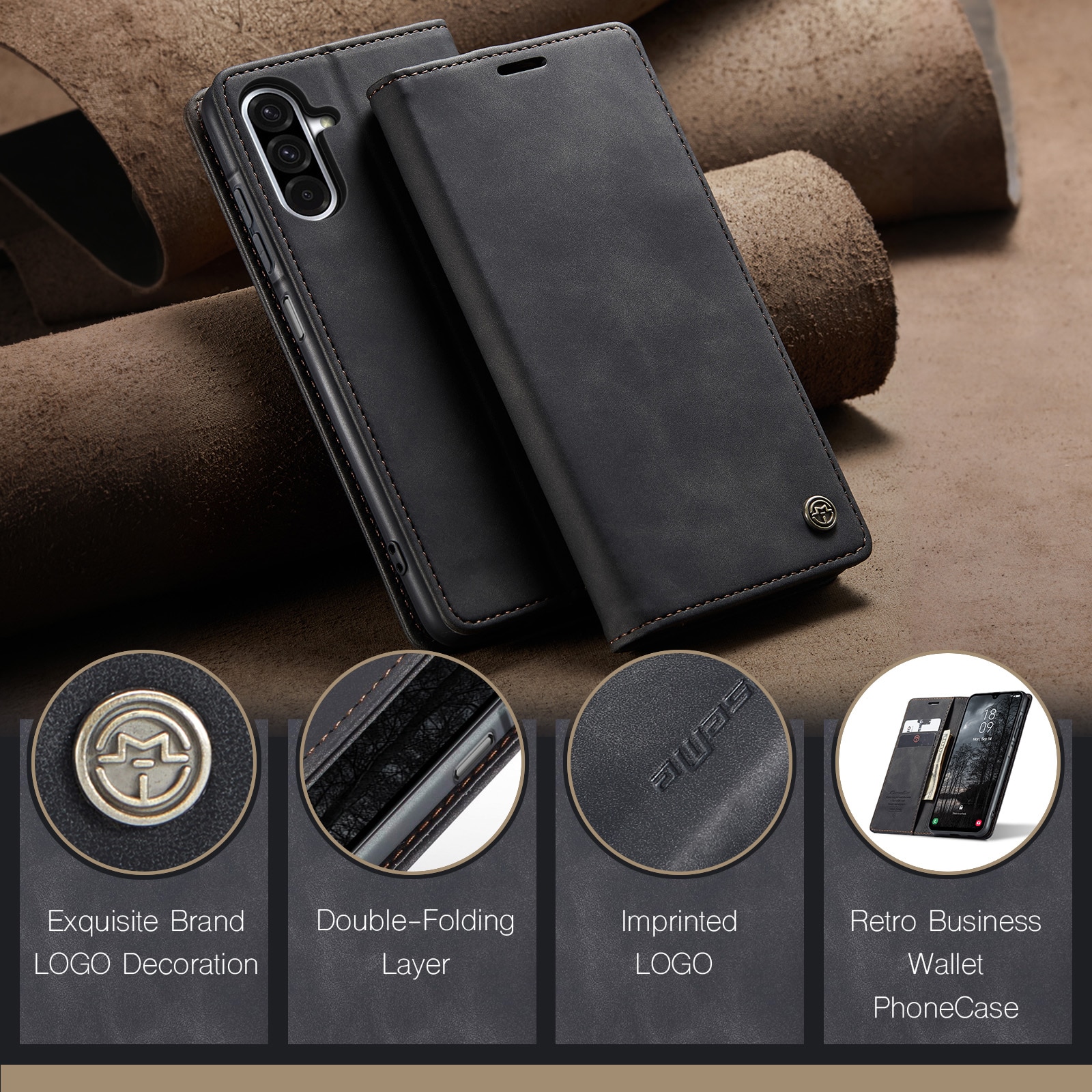 Samsung Galaxy A17 Slim Wallet Case Black