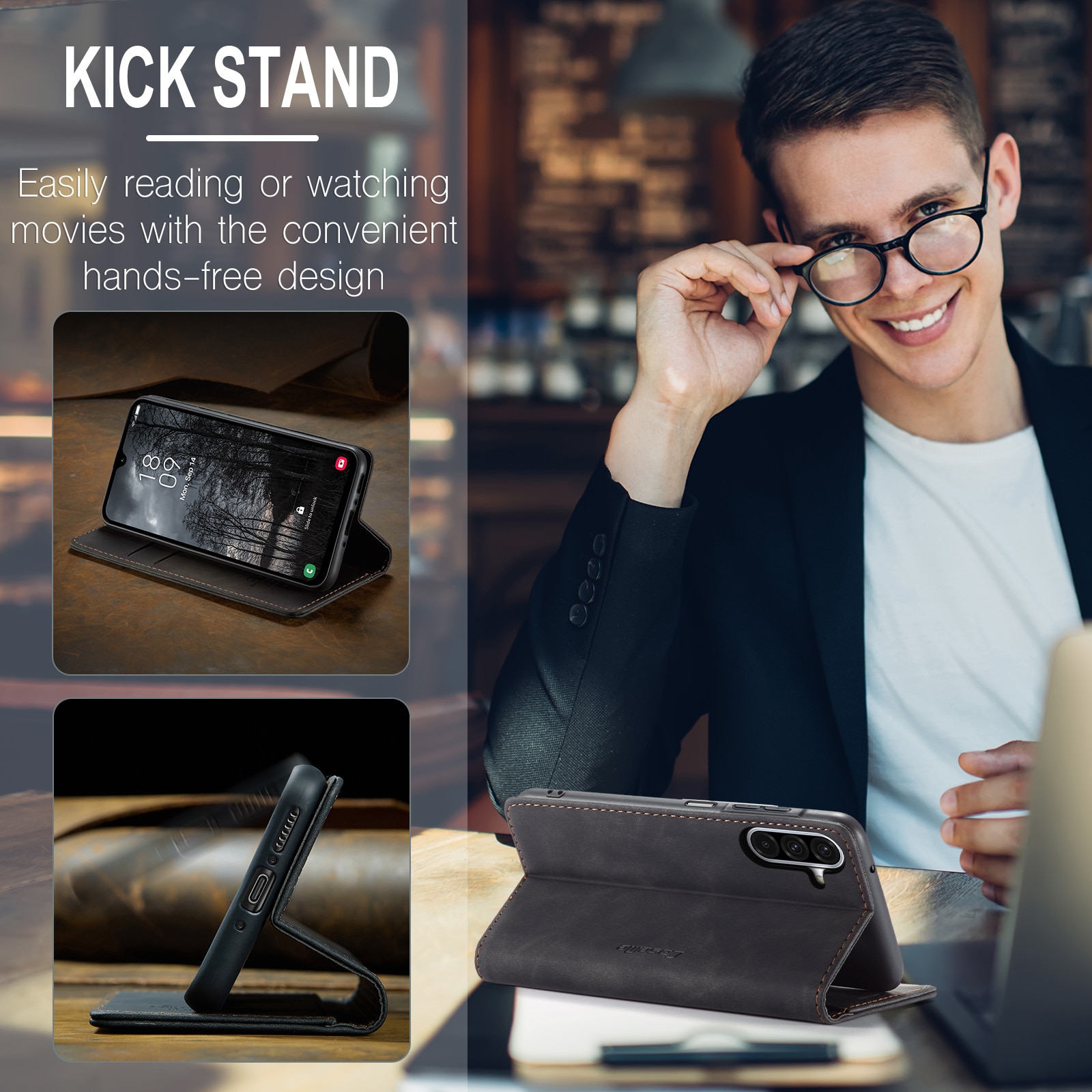 Samsung Galaxy A17 Slim Wallet Case Black