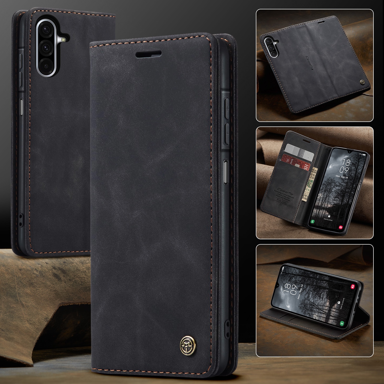 Samsung Galaxy A17 Slim Wallet Case Black