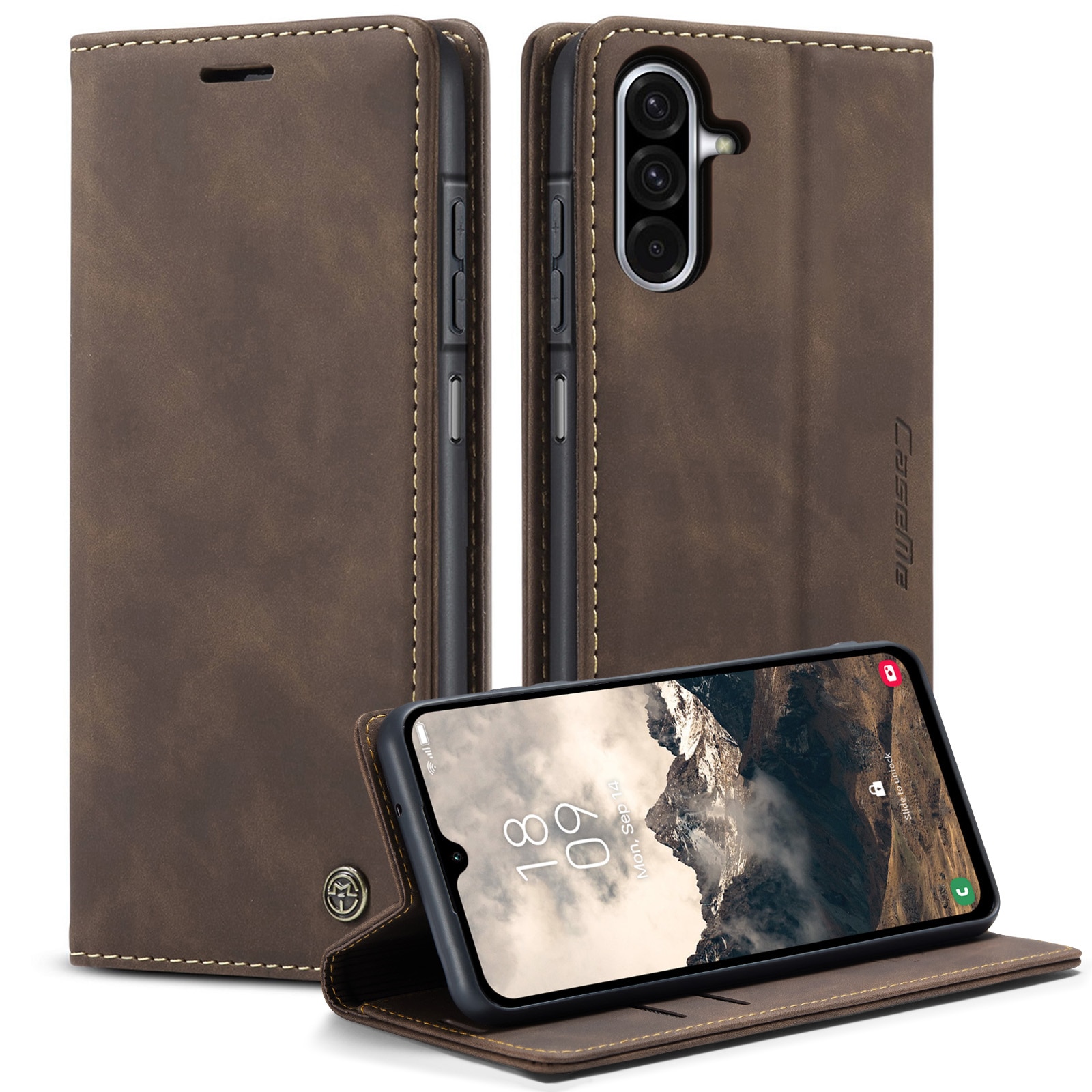 Samsung Galaxy A17 Slim Wallet Case Brown