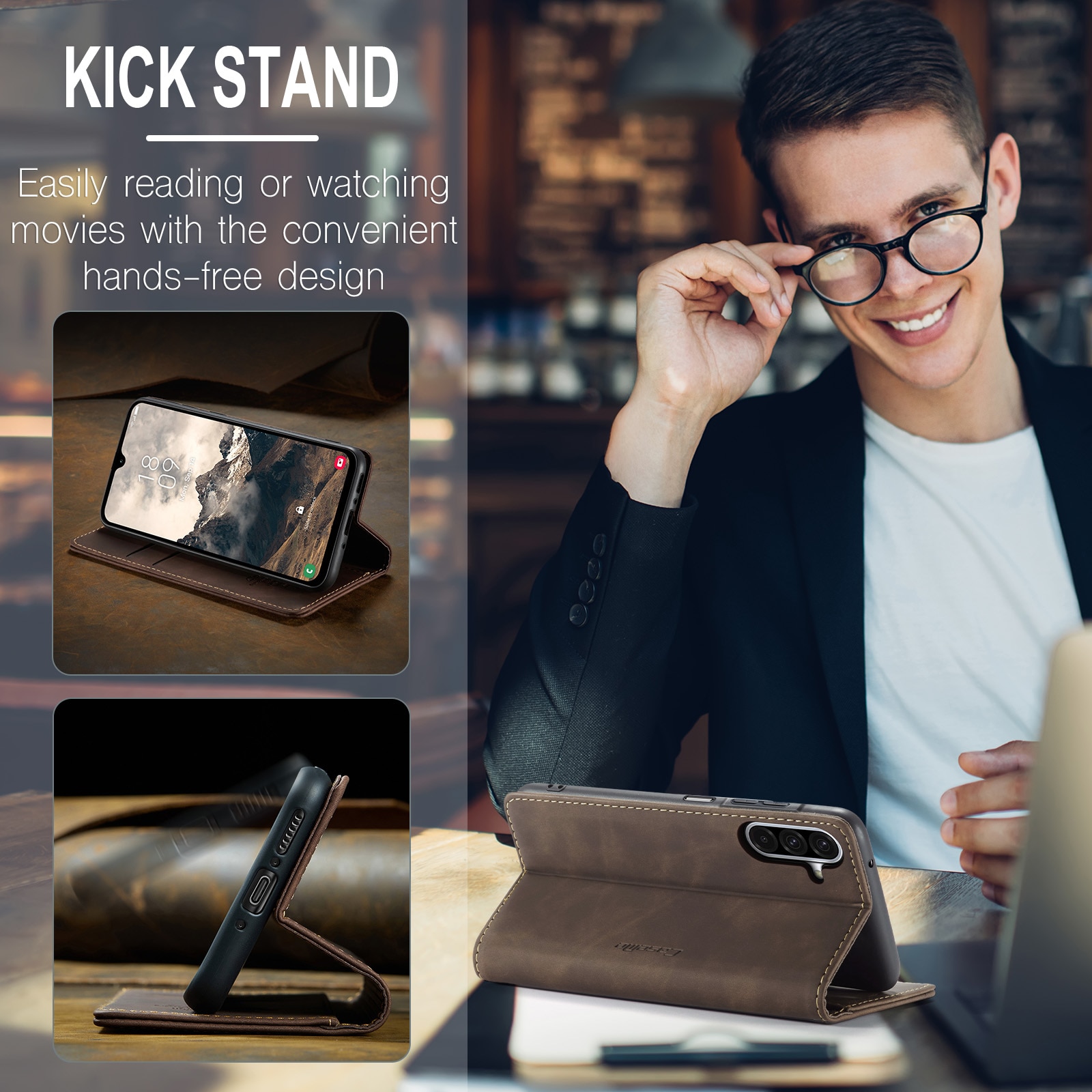 Samsung Galaxy A17 Slim Wallet Case Brown
