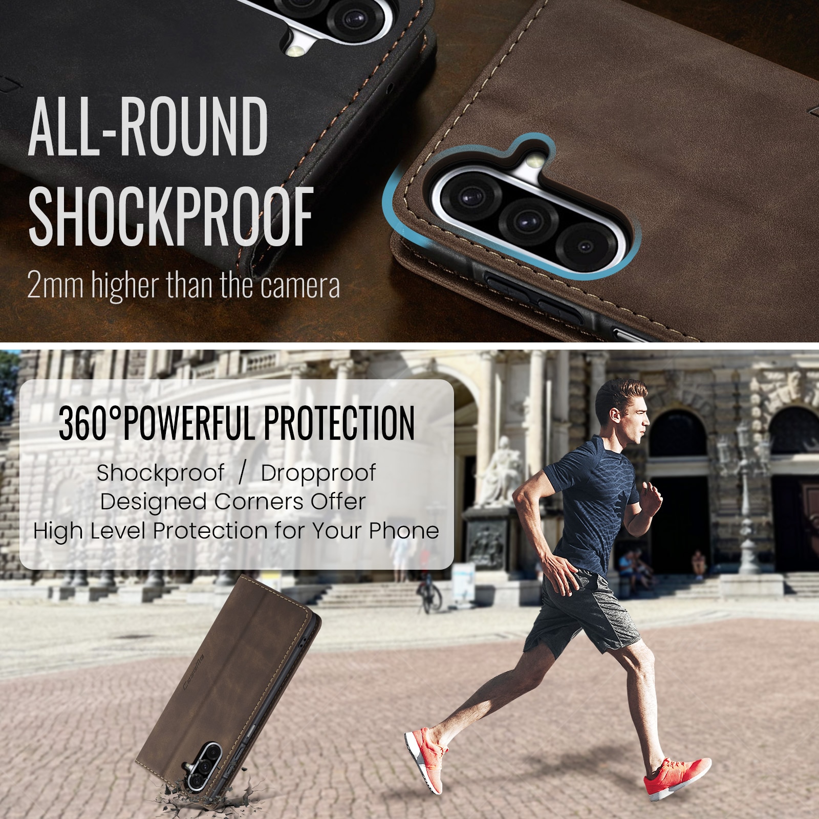 Samsung Galaxy A17 Slim Wallet Case Brown