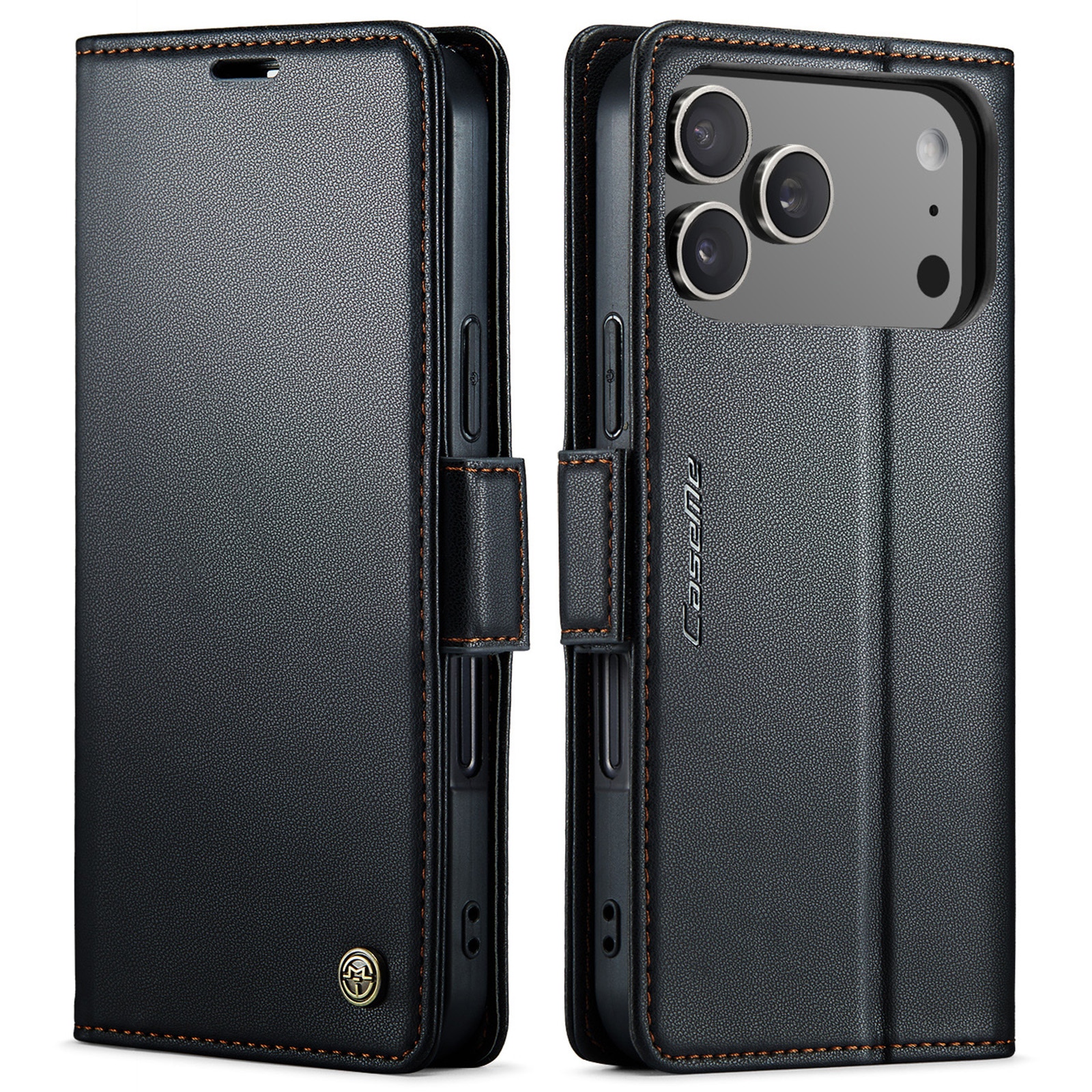 iPhone 17 Pro RFID blocking Slim Wallet Case Black