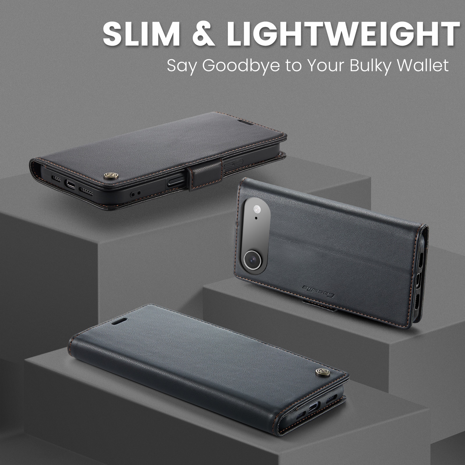 iPhone 17 Air RFID blocking Slim Wallet Case Black