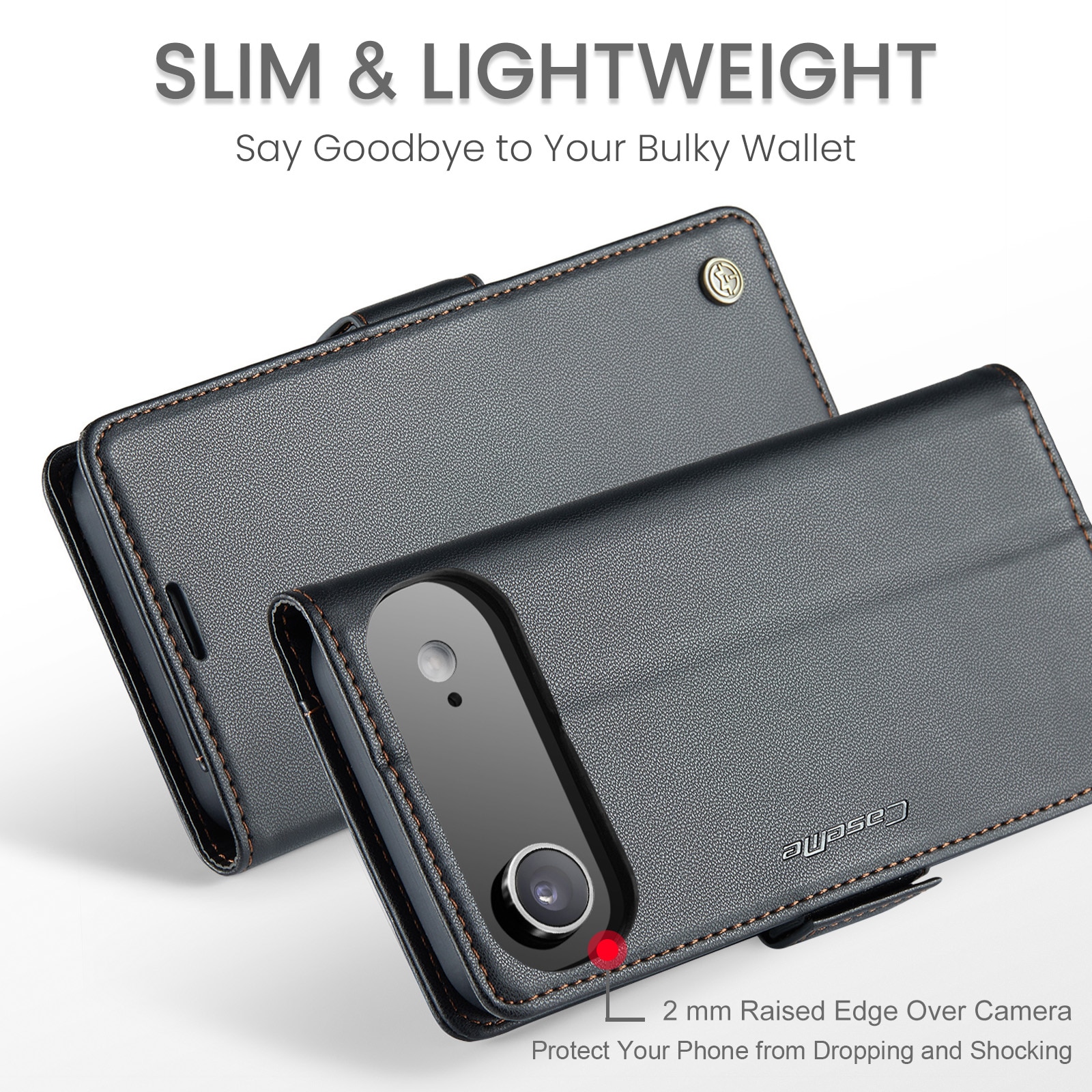 iPhone 17 Air RFID blocking Slim Wallet Case Black