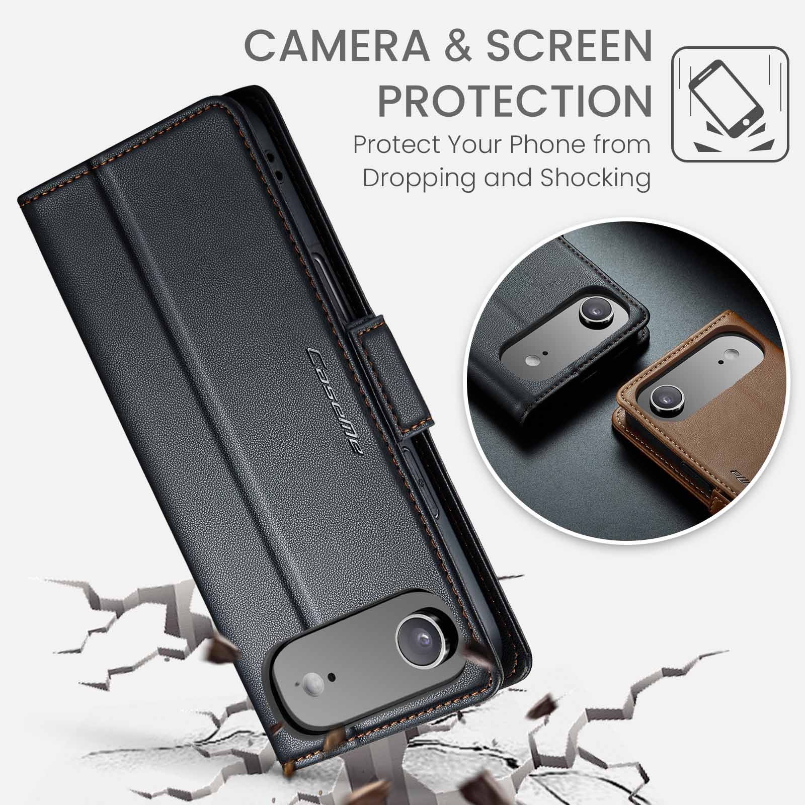 iPhone 17 Air RFID blocking Slim Wallet Case Black