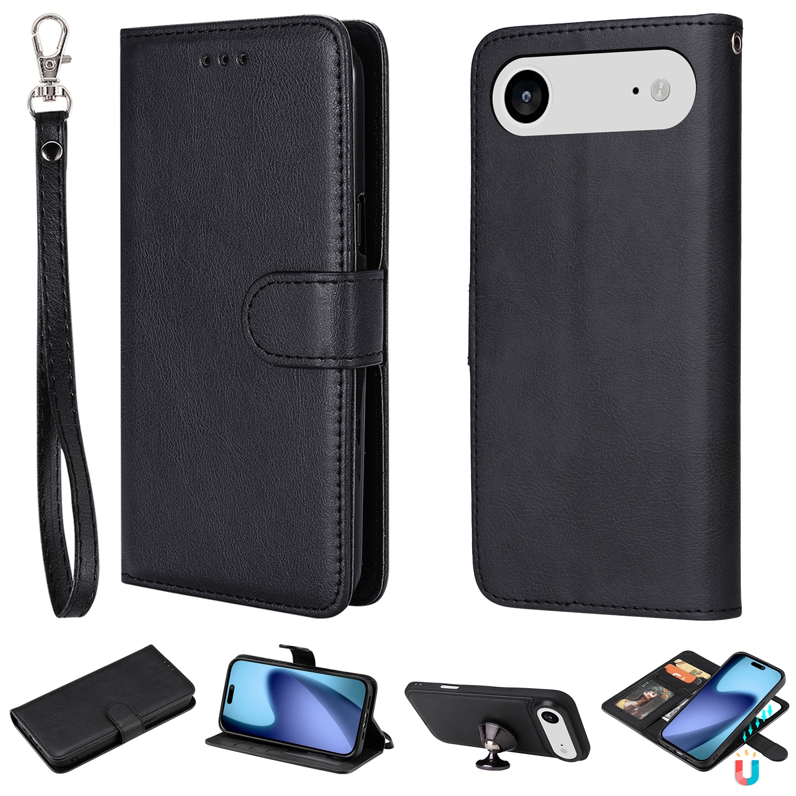 iPhone 17 Air Magnetic Book Cover Black