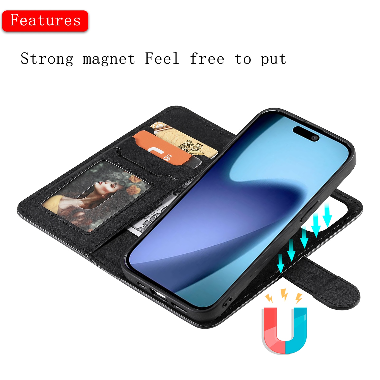 iPhone 17 Air Magnetic Book Cover Black