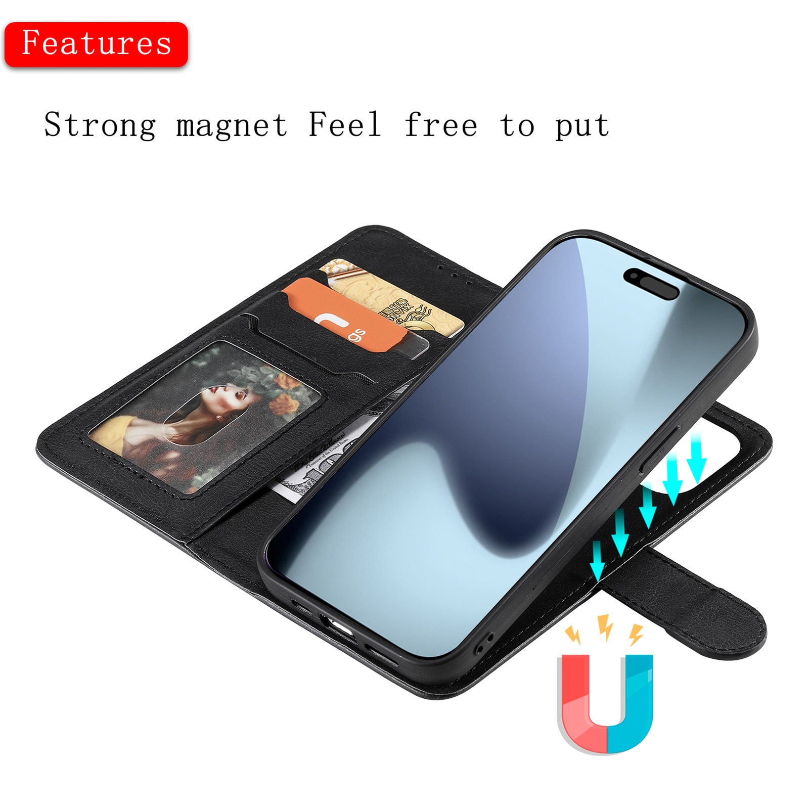 iPhone 17 Pro Magnetic Book Cover Black
