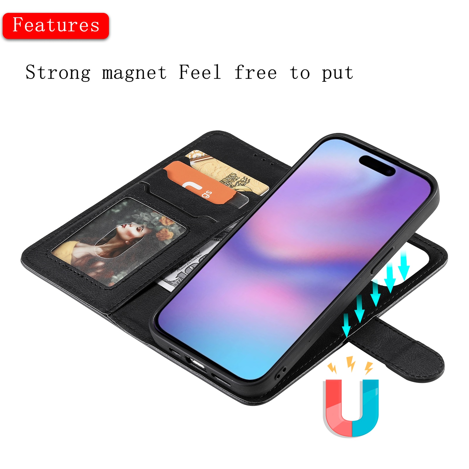 iPhone 17 Magnetic Book Cover Black