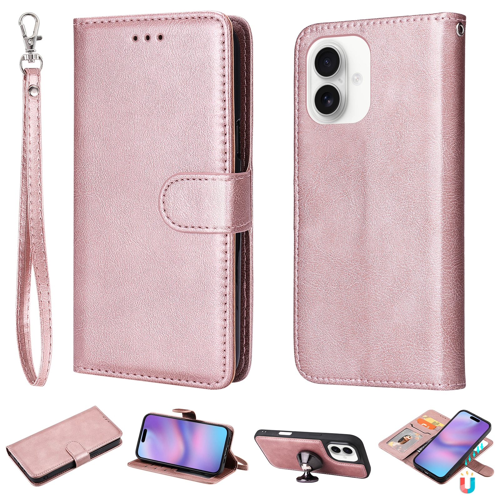 iPhone 17 Magnetic Book Cover Pink