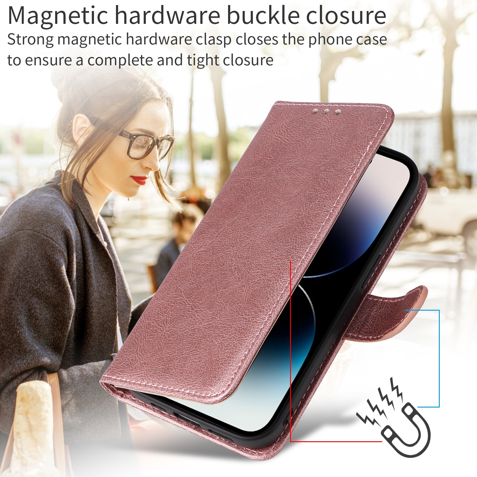 iPhone 17 Magnetic Book Cover Pink