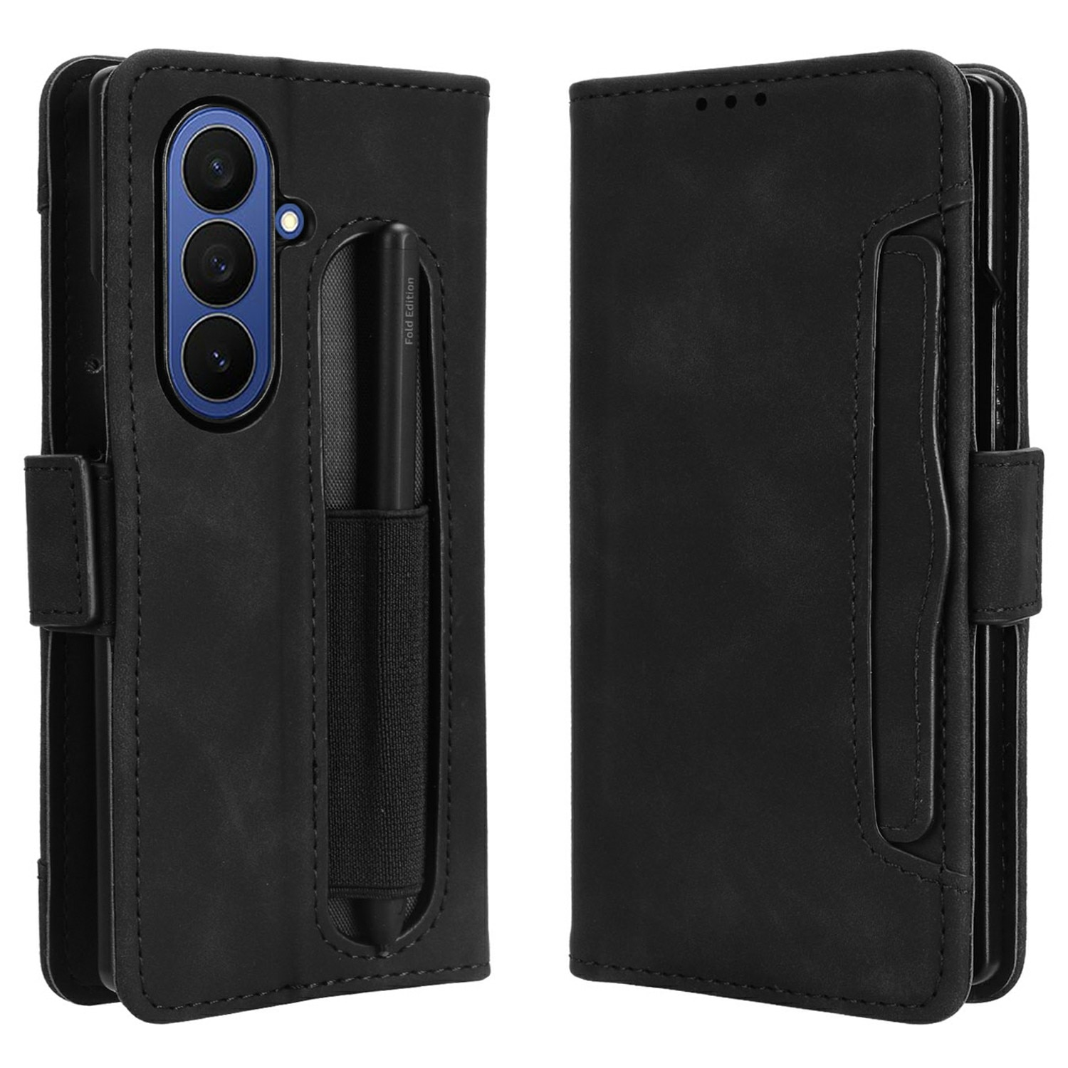 Samsung Galaxy Z Fold 7 Multi Wallet Case w. S-pen holder Black
