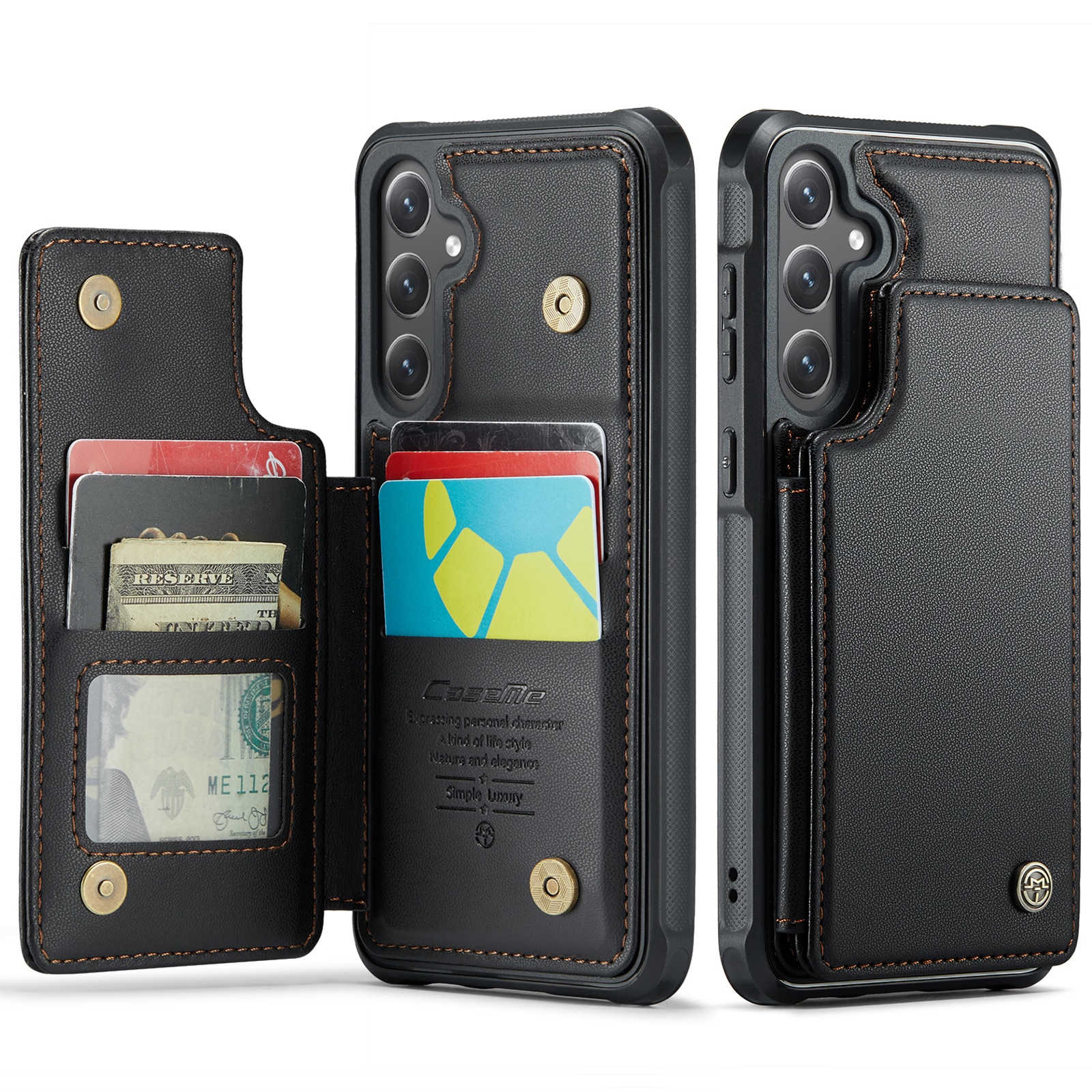 Samsung Galaxy S25 FE RFID blocking Wallet Cover Black